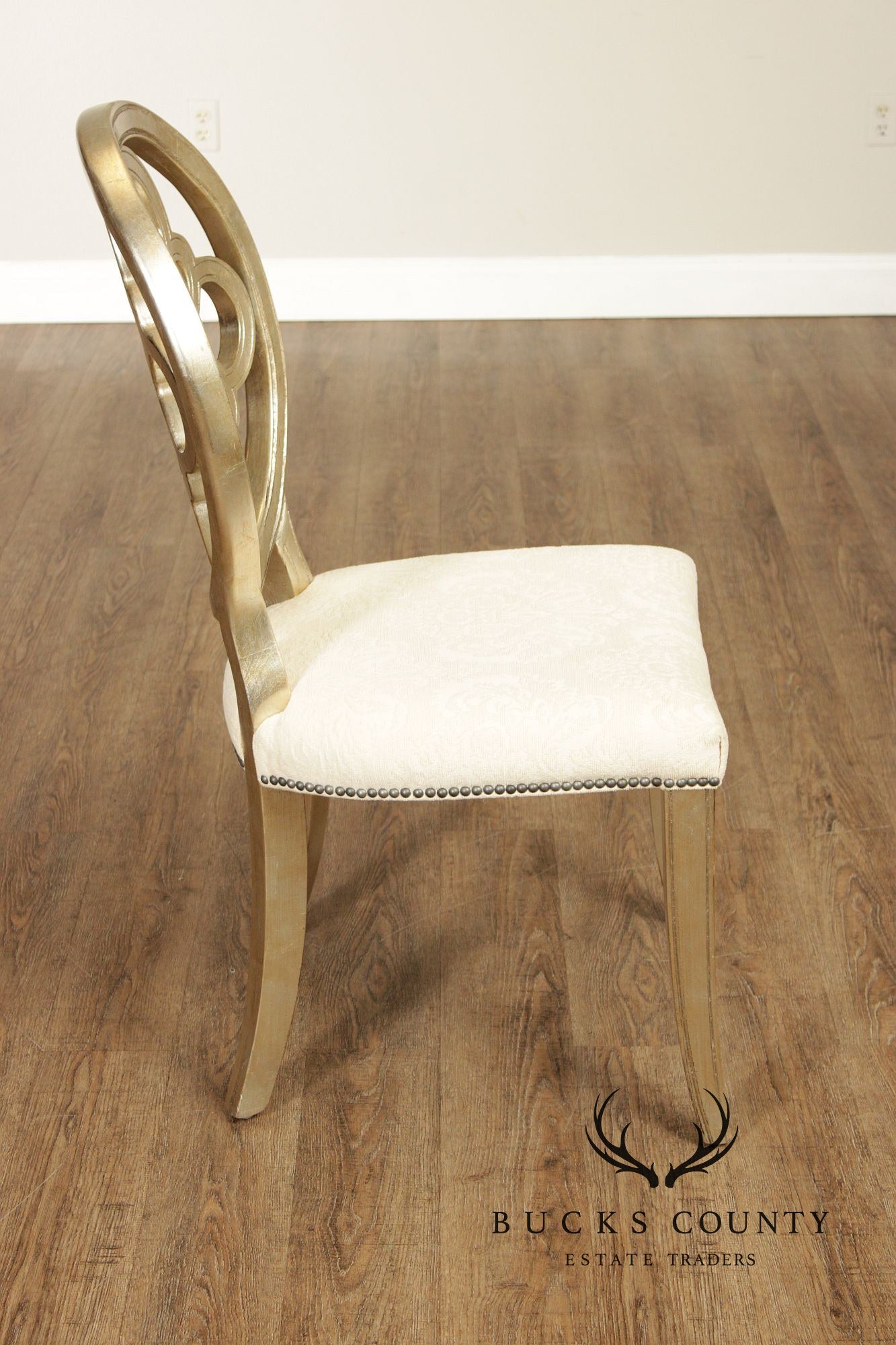 Henredon Set of Four Silver Leaf Side Dining Chairs