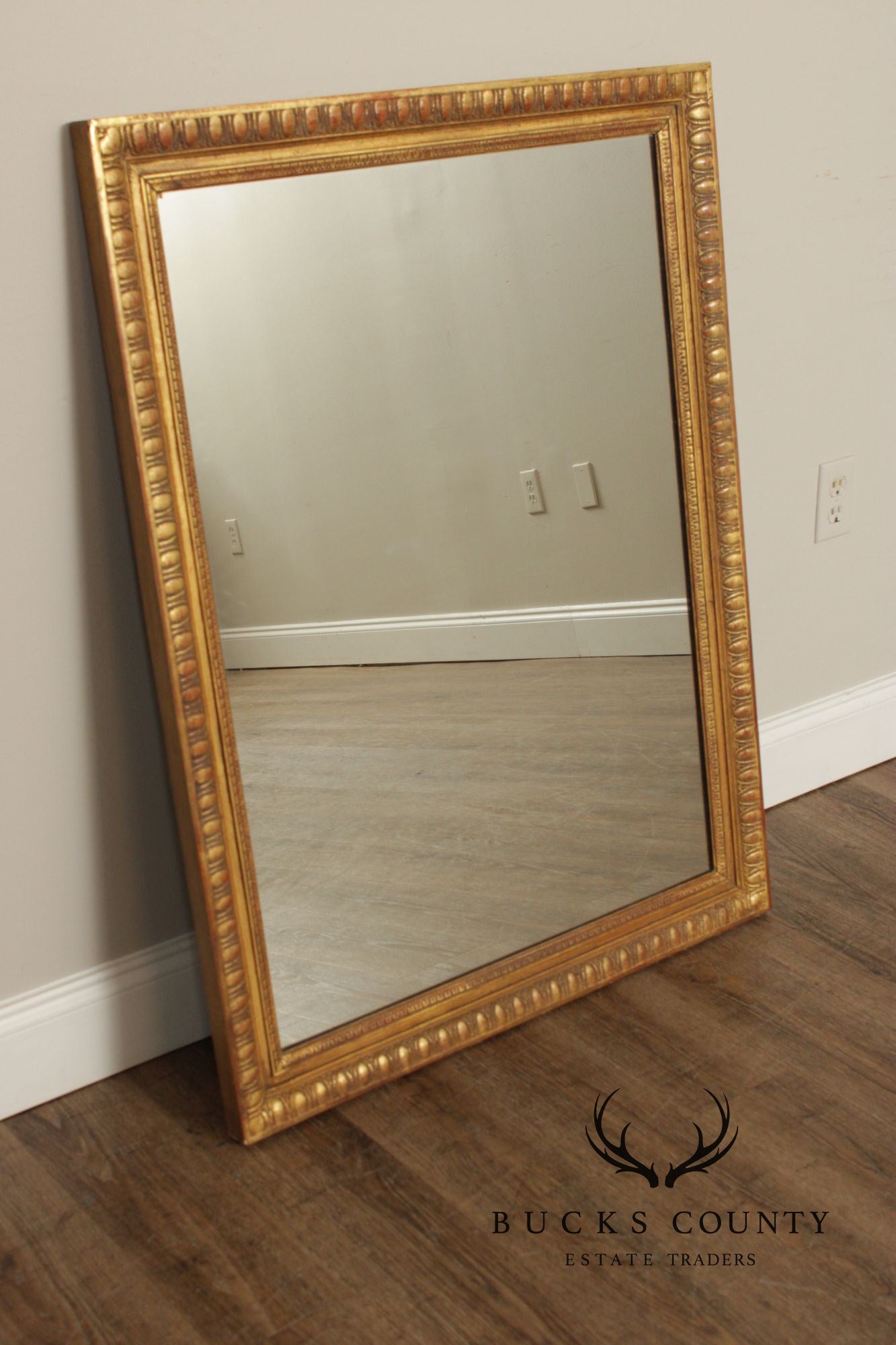 Vintage Giltwood Rectangular Carved Wall Mirror