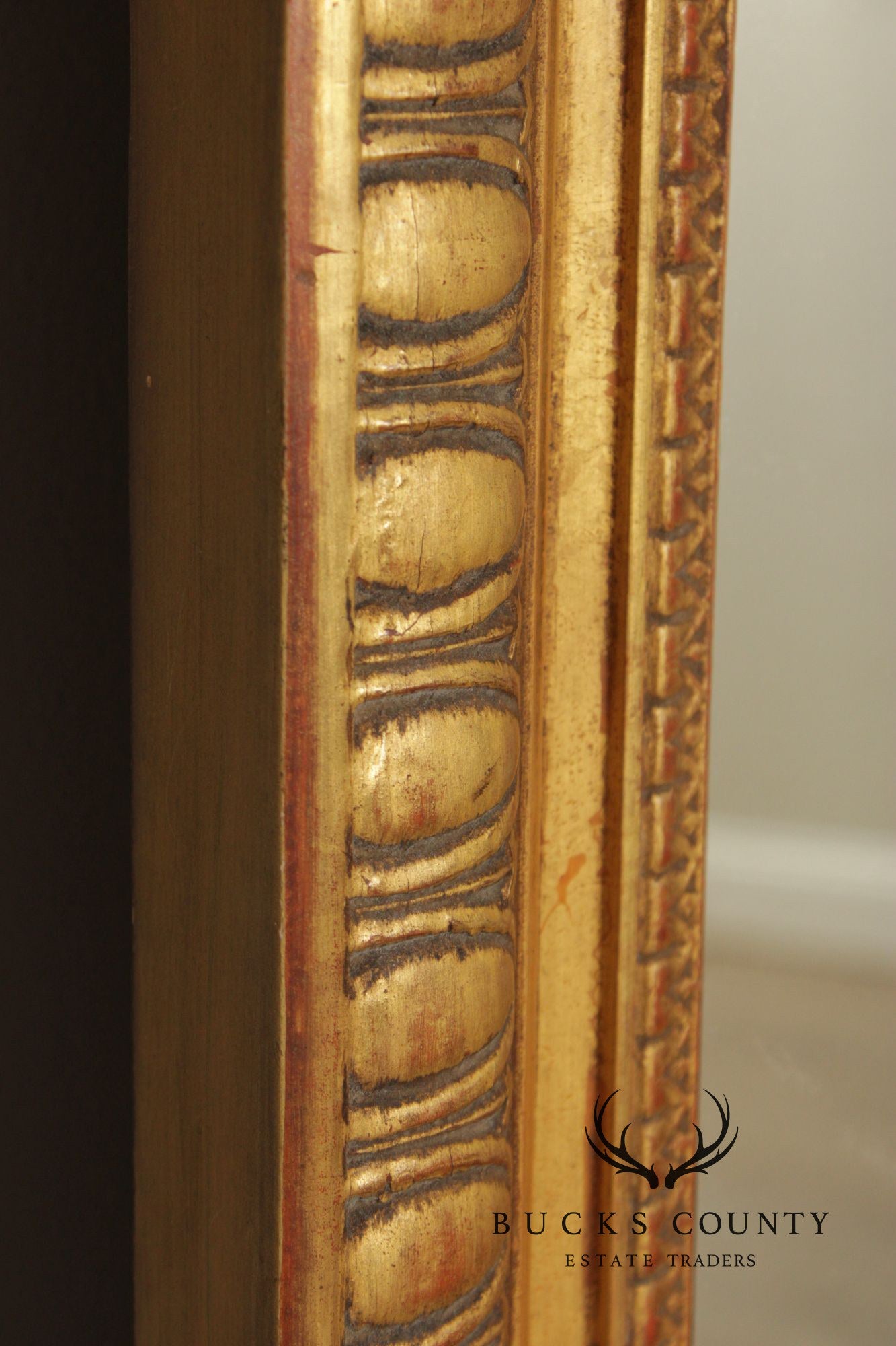 Vintage Giltwood Rectangular Carved Wall Mirror
