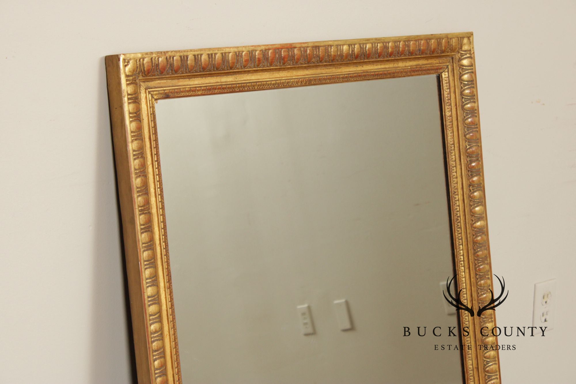 Vintage Giltwood Rectangular Carved Wall Mirror