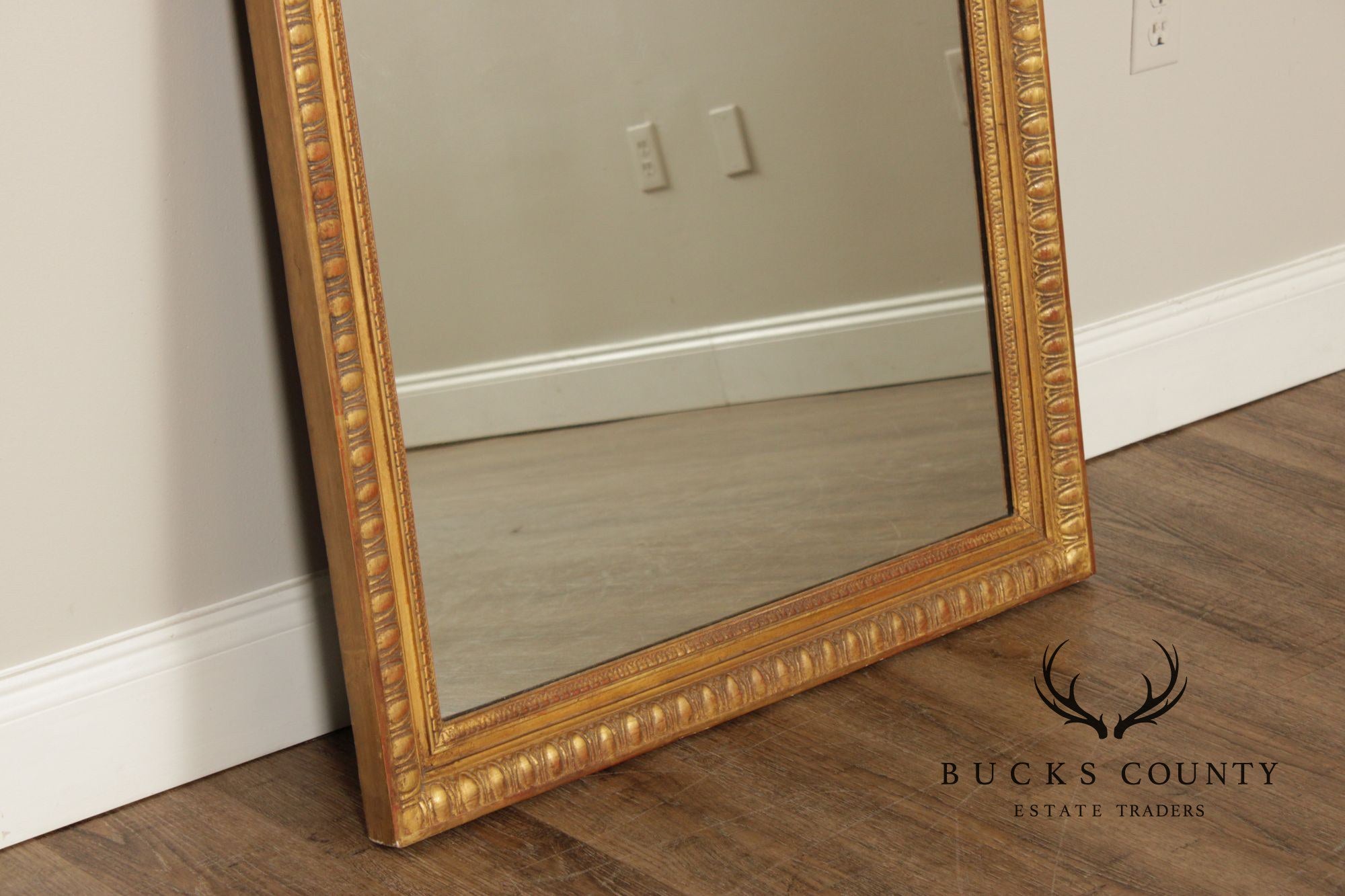 Vintage Giltwood Rectangular Carved Wall Mirror
