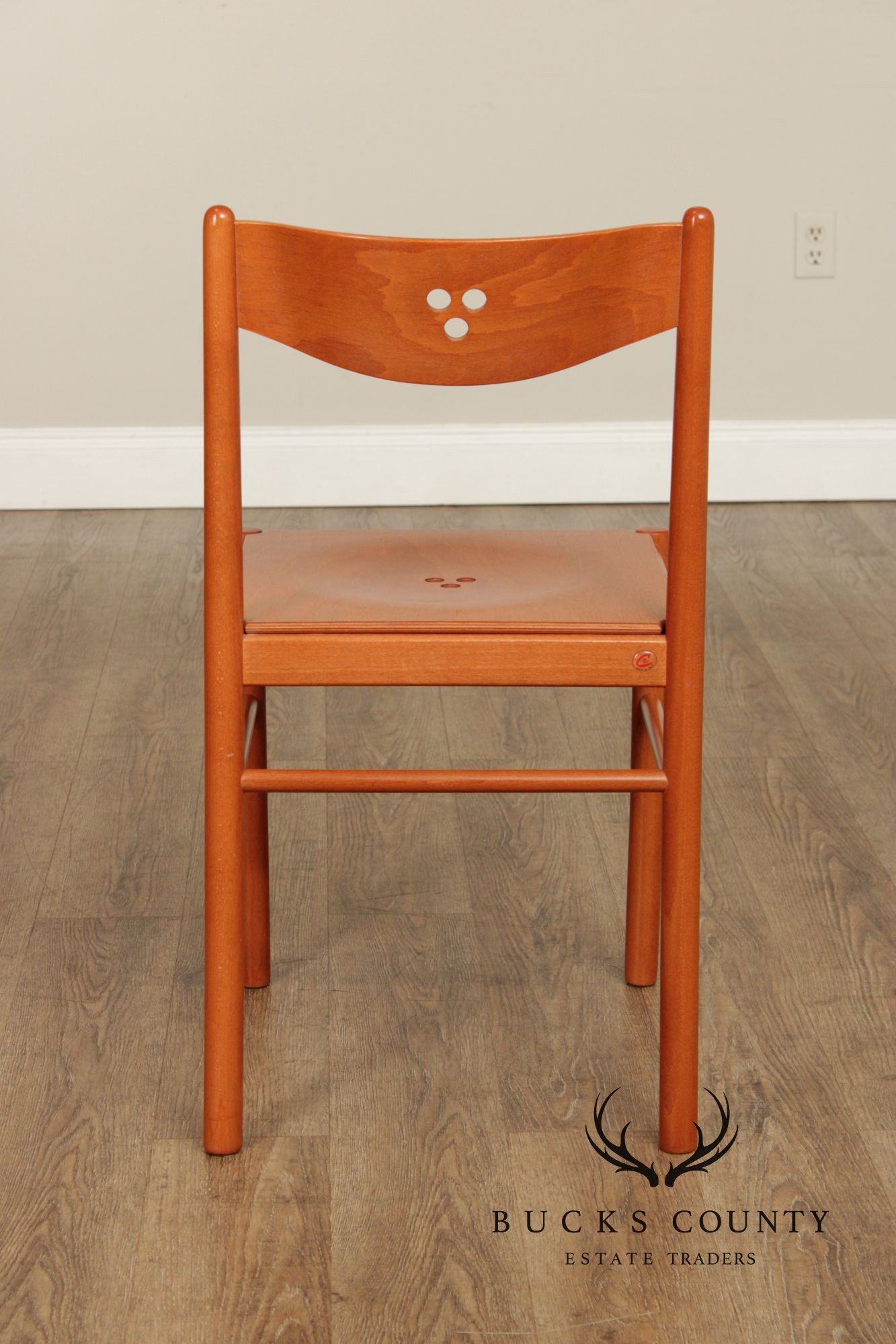 Calligaris Italian Modern Pair of Dining Side Chairs