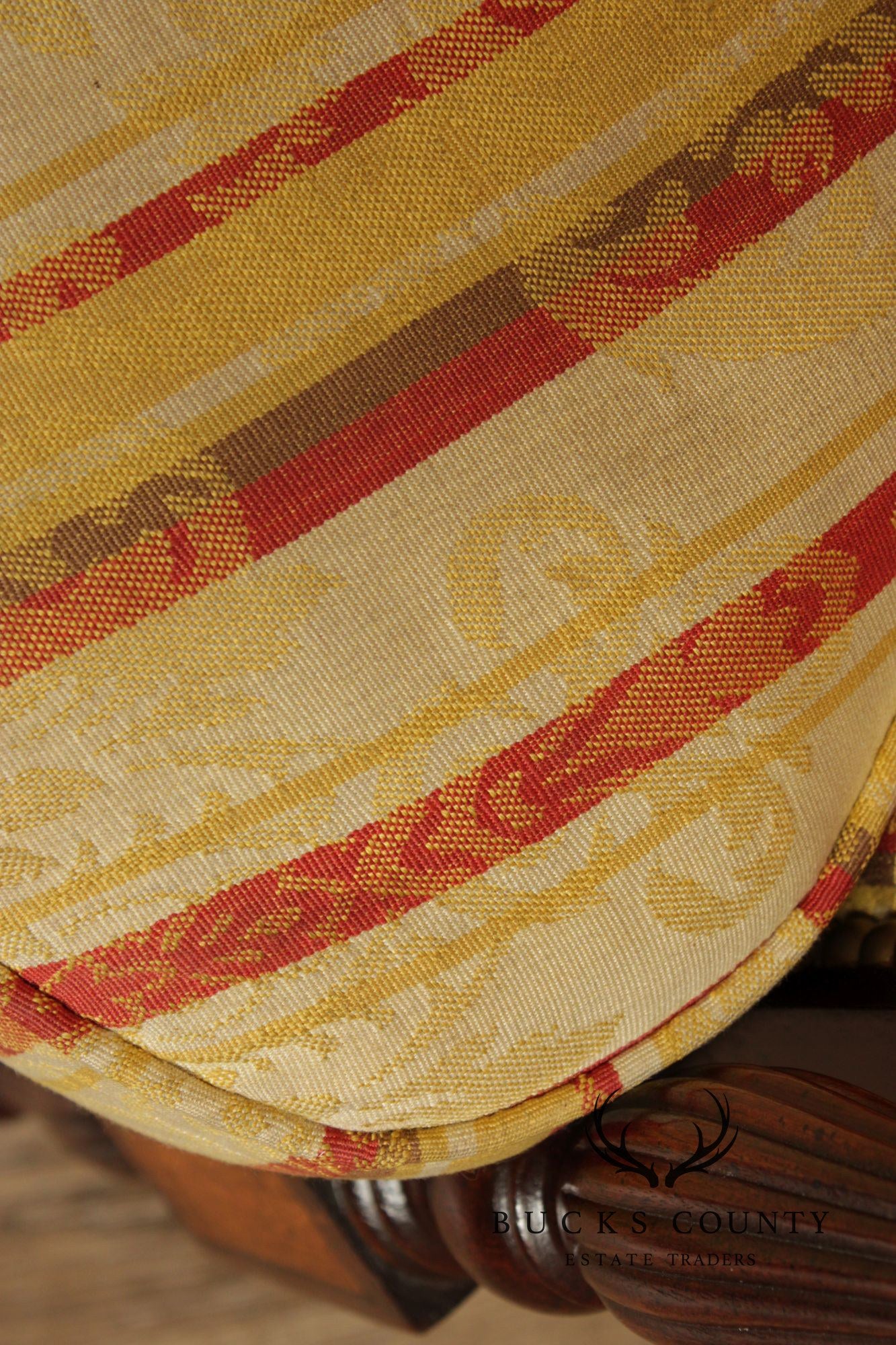 Sheraton Style Upholstered Mahogany Sofa