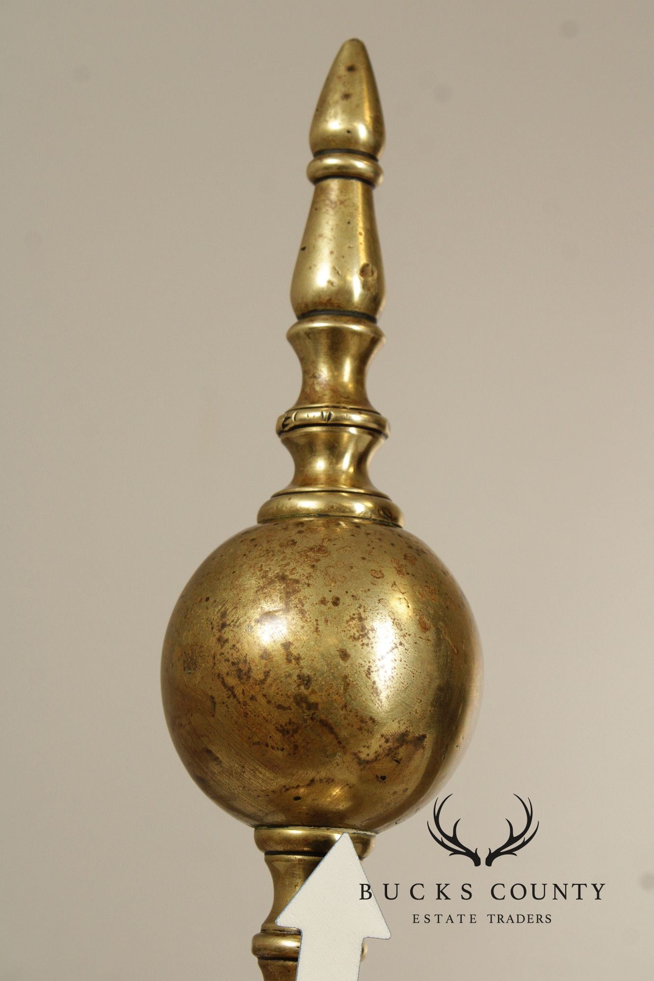 French Louis XIV Style Pair of Brass Figural 'Marmouset' Andirons