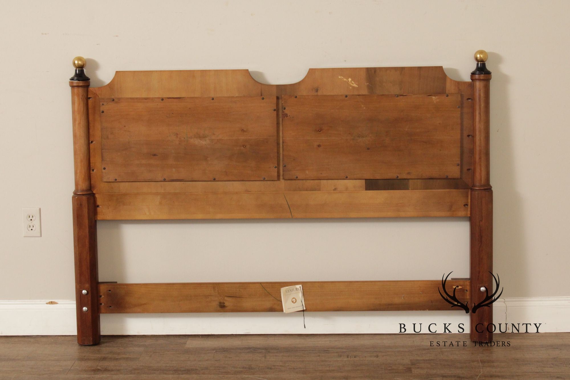 Century Furniture Traditional Yew Wood Queen Headboard