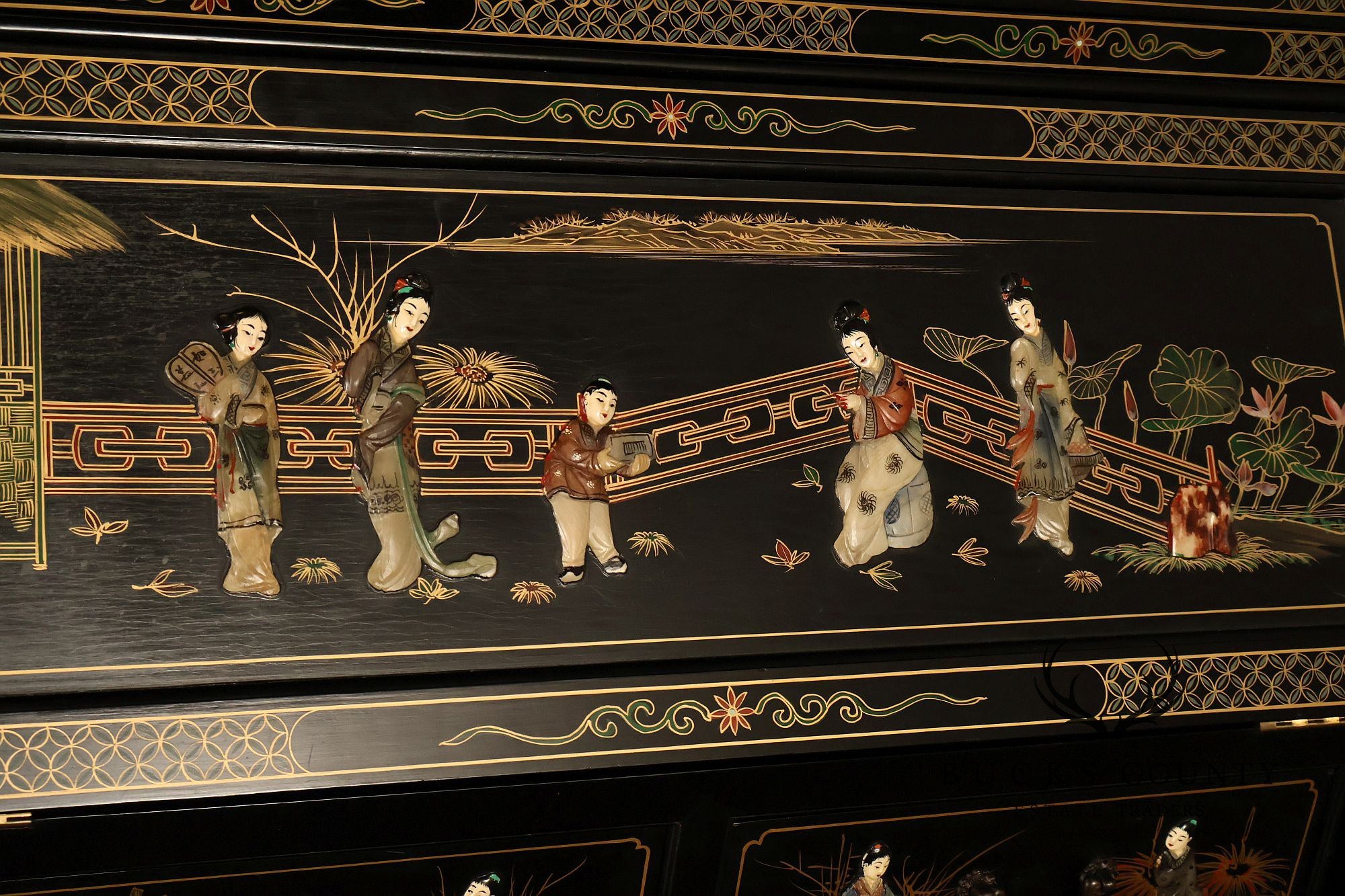 Chinoiserie Secretary Bookcase