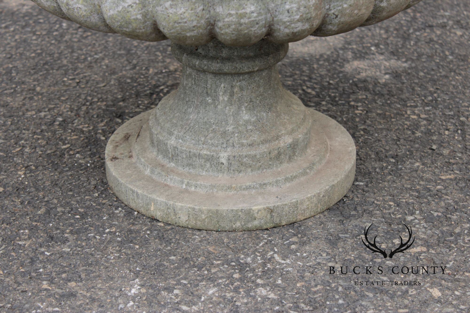 Cast Stone Vintage Pair Garden Urn Planters