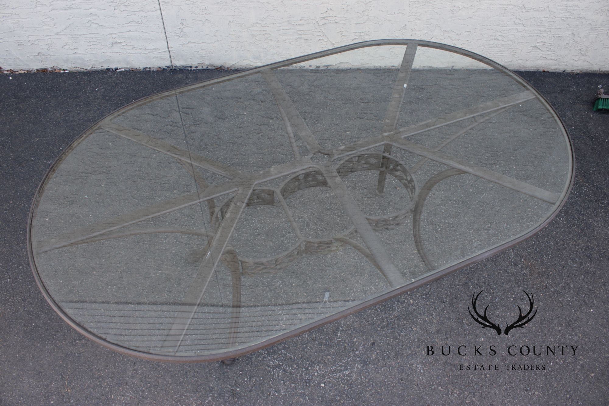 Woodard Oval Glass Top Outdoor Dining Table