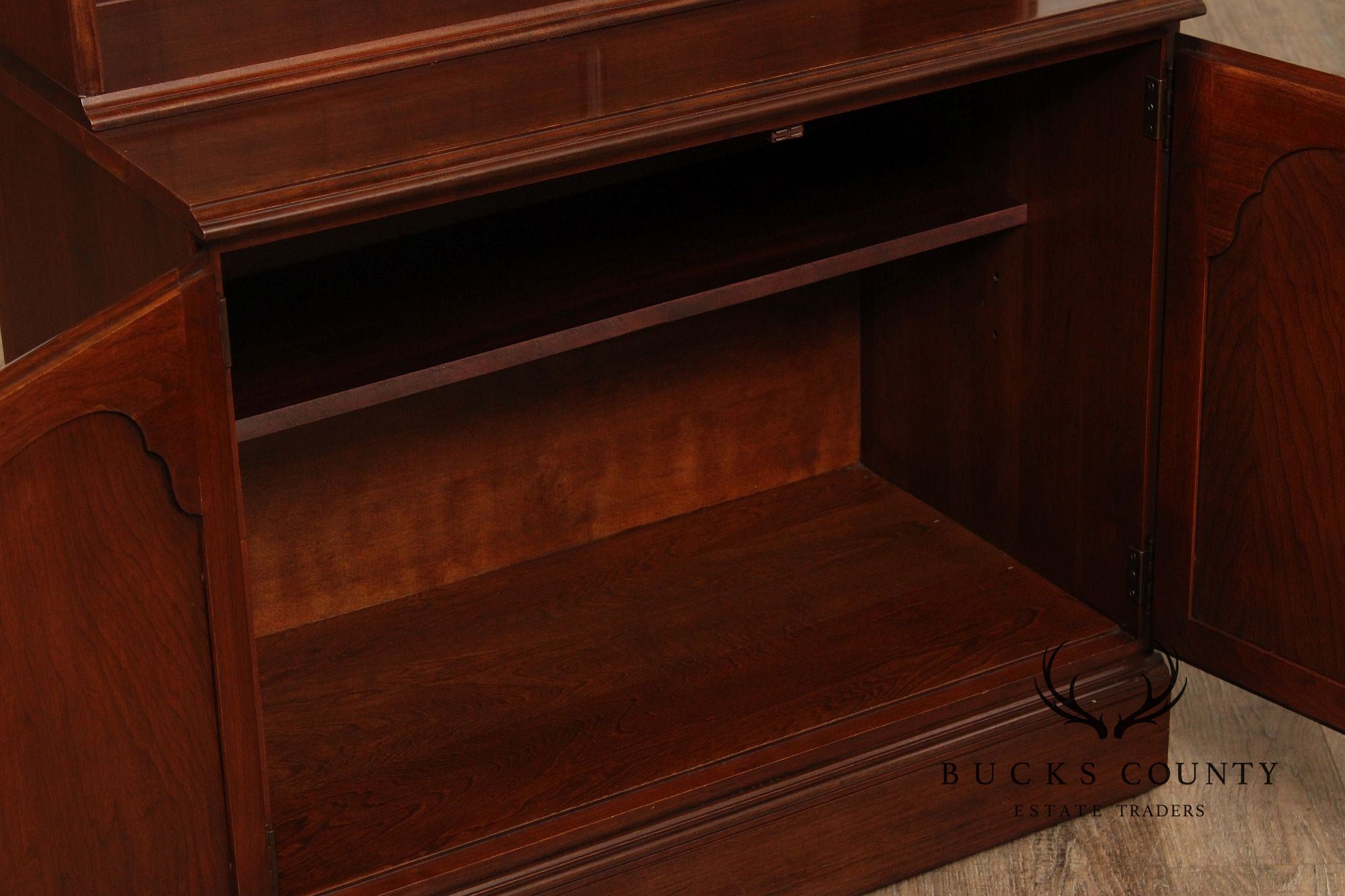 Kling Colonial Style Cherry Stepback Bookcase Cabinet