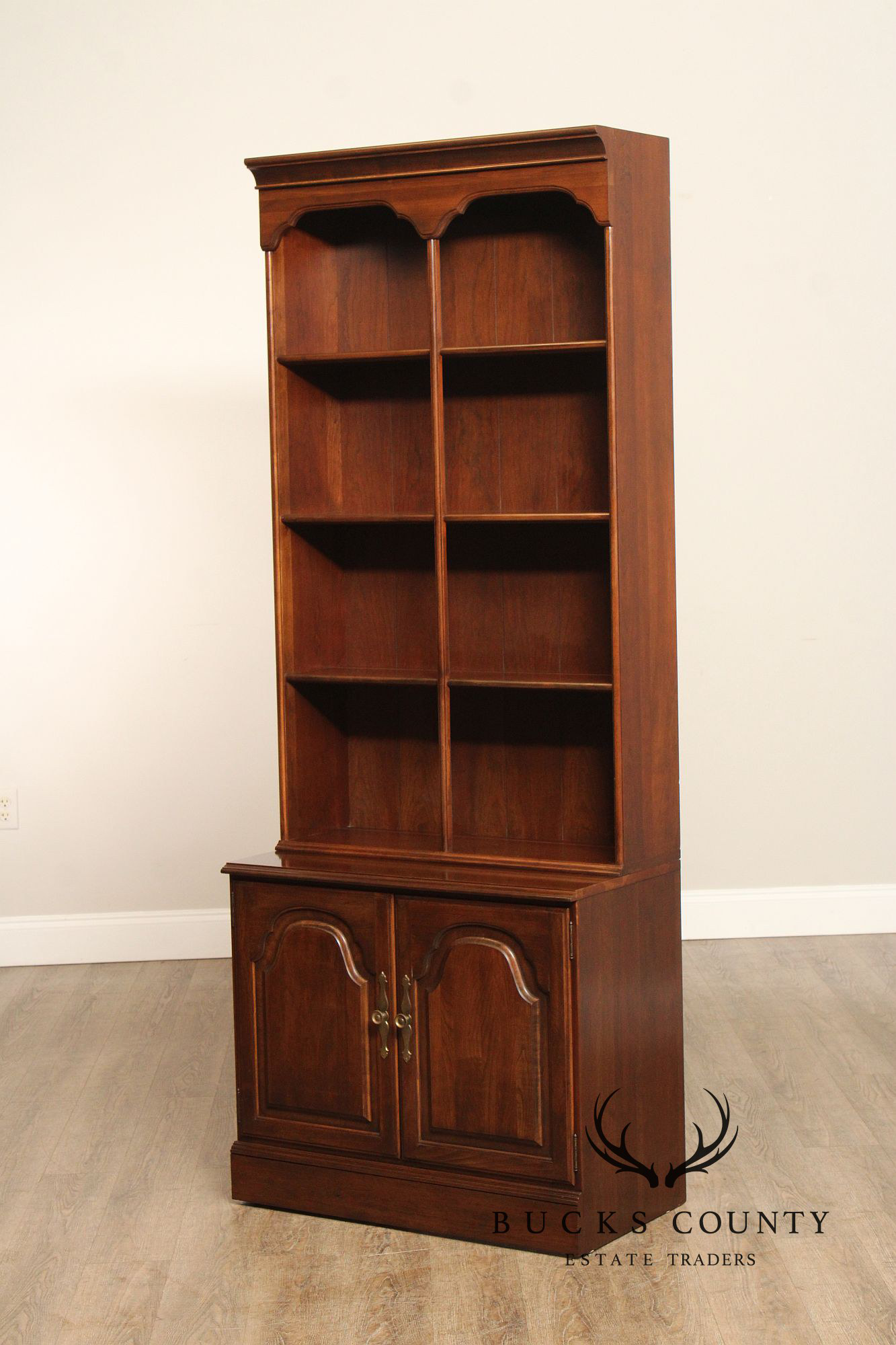 Kling Colonial Style Cherry Stepback Bookcase Cabinet
