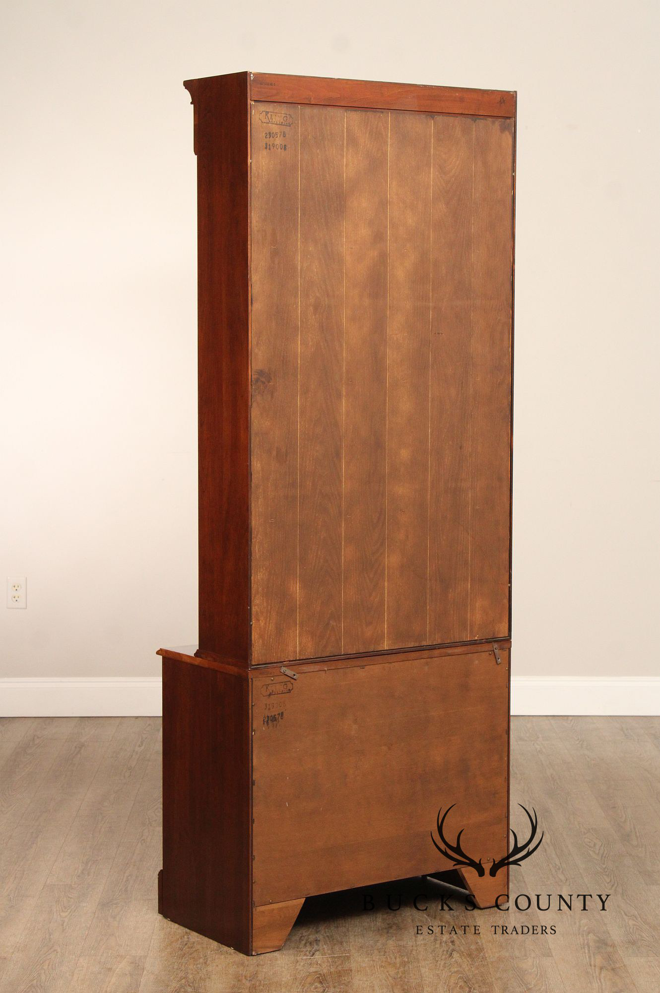 Kling Colonial Style Cherry Stepback Bookcase Cabinet