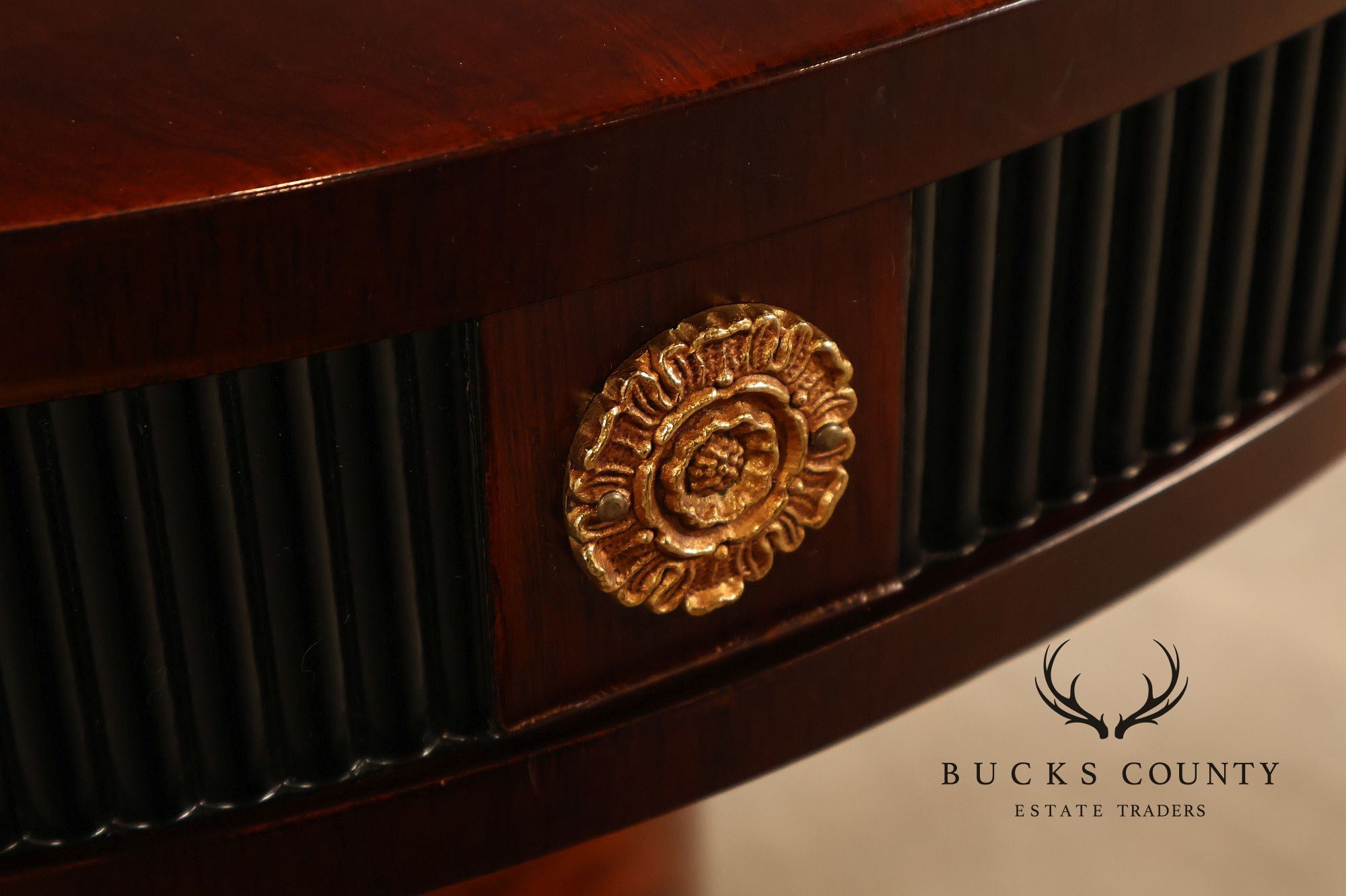 Mariner Neoclassical Style Pair Of Oval Mahogany Pedestal Tables