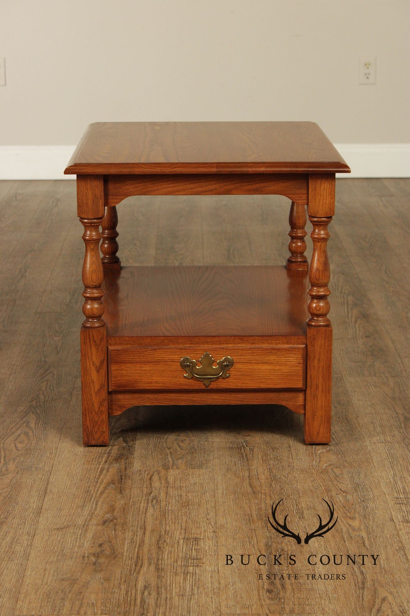 Pennsylvania House Solid Oak Two Tier End Table With Drawer