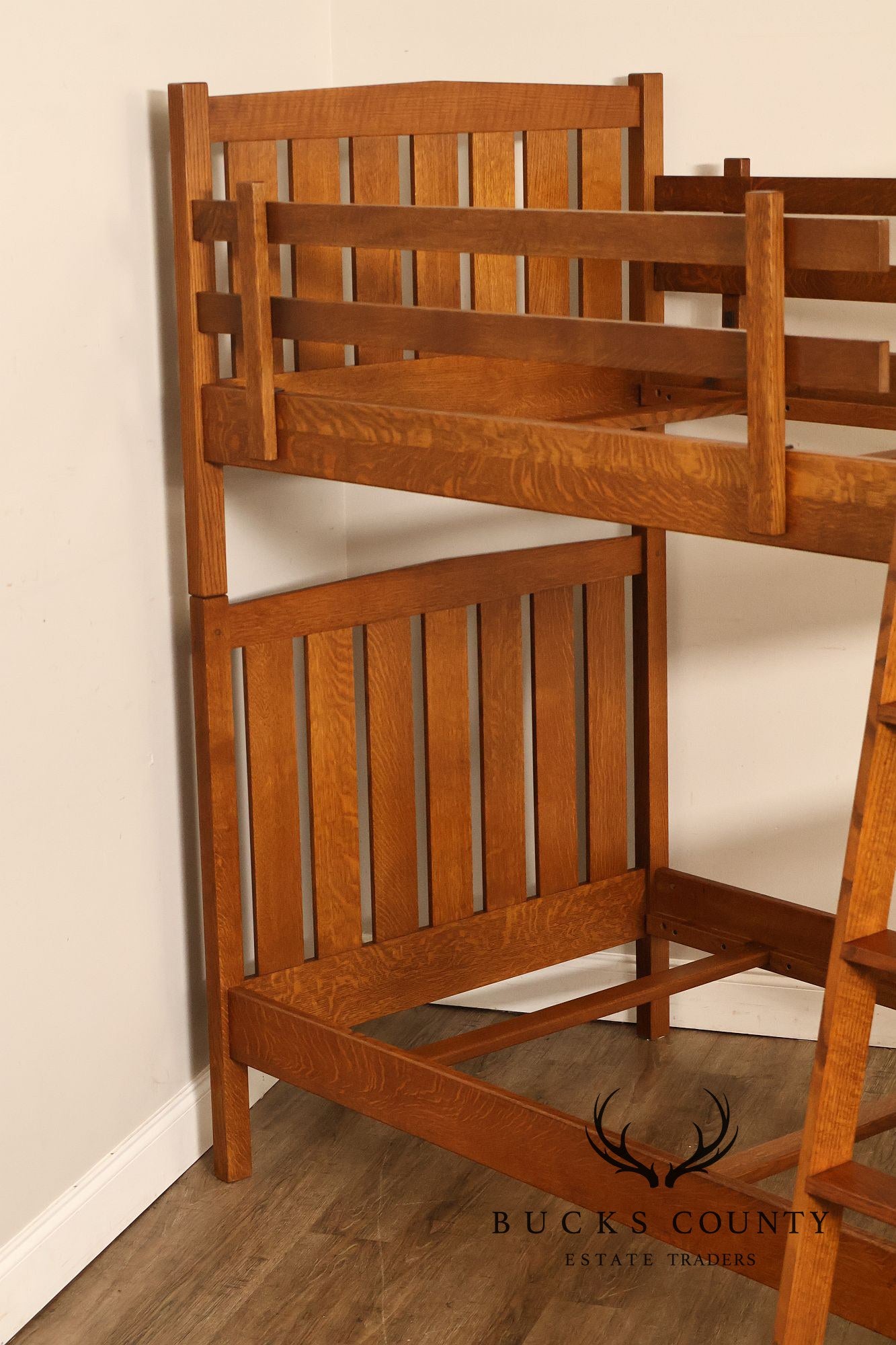 Stickley Mission Collection Oak Twin Over Twin Bunk Bed