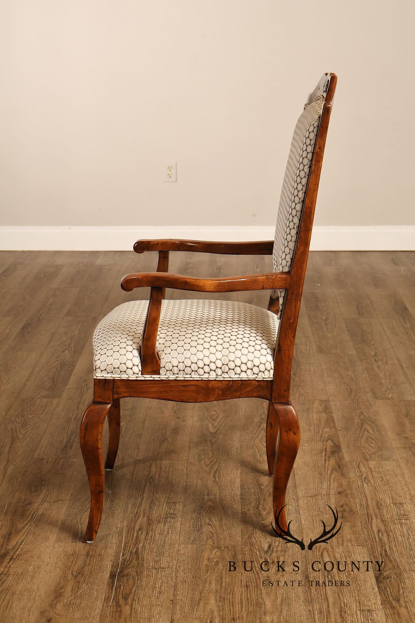 Guy Chaddock Pair Of Country French Upholstered Dining Armchairs