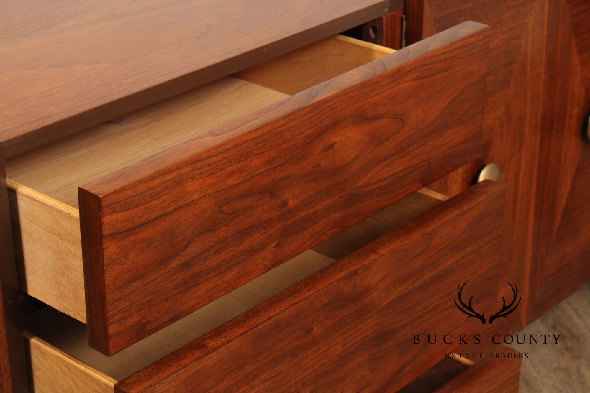 American Of Martinsville Mid-Century Modern Walnut Long Dresser