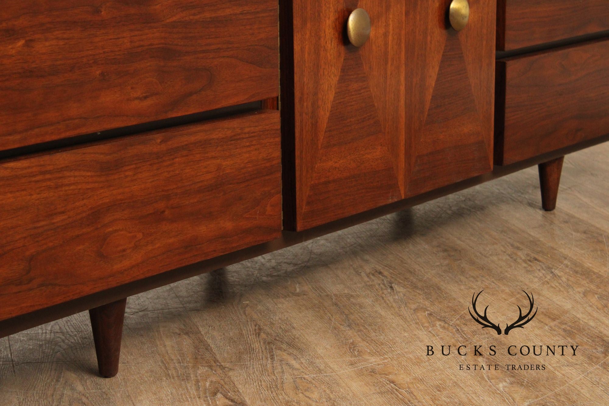 American Of Martinsville Mid-Century Modern Walnut Long Dresser