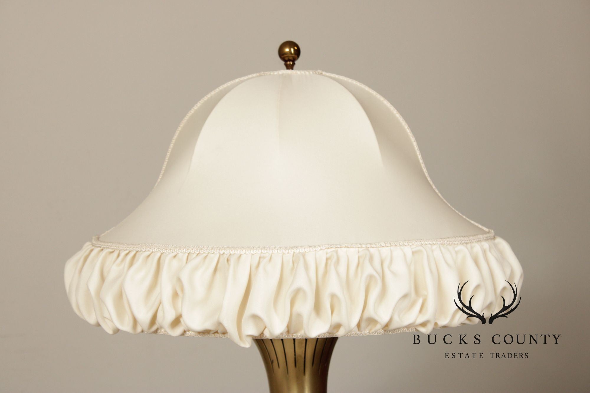 Leviton Art Deco Style Pair of Brass And Lucite Table Lamps