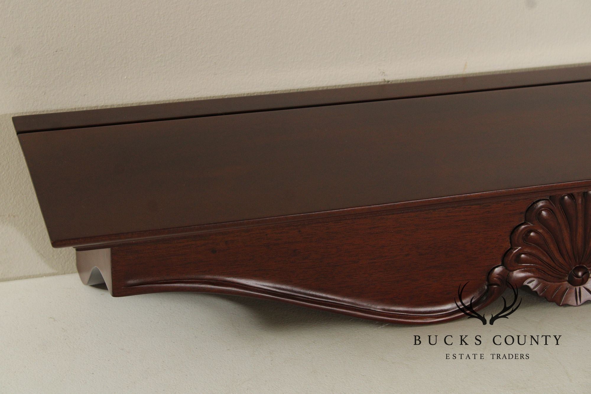 Chippendale Style Shell-Carved Mahogany Wall Shelf