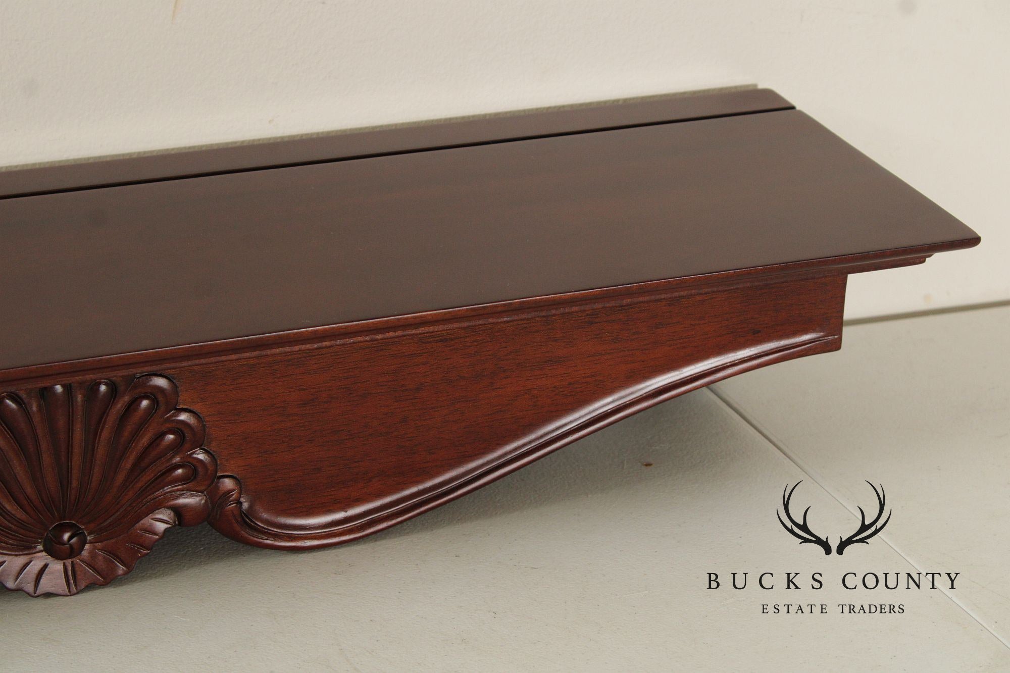 Chippendale Style Shell-Carved Mahogany Wall Shelf