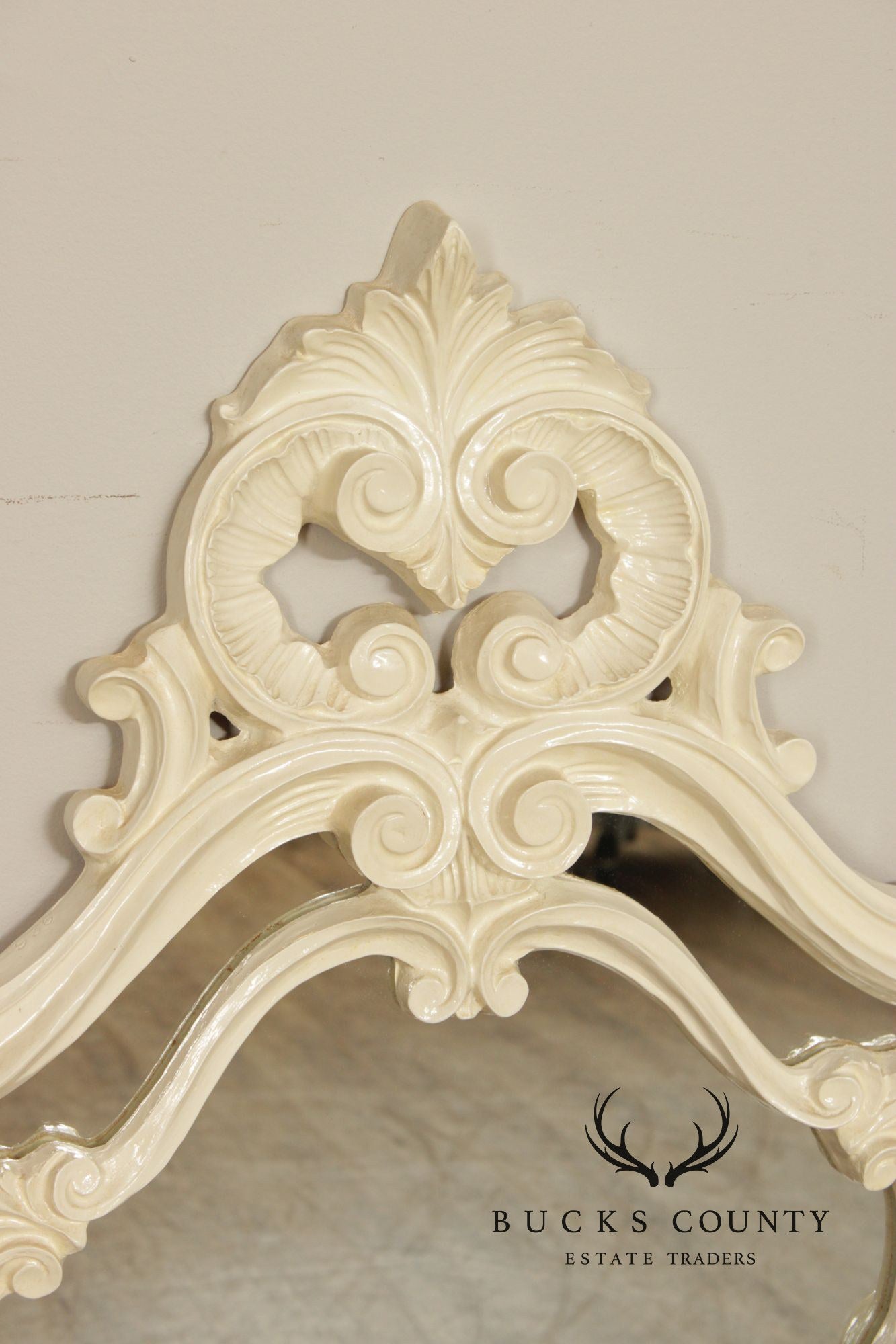 Rococo Style Cream Painted Wall Mirror