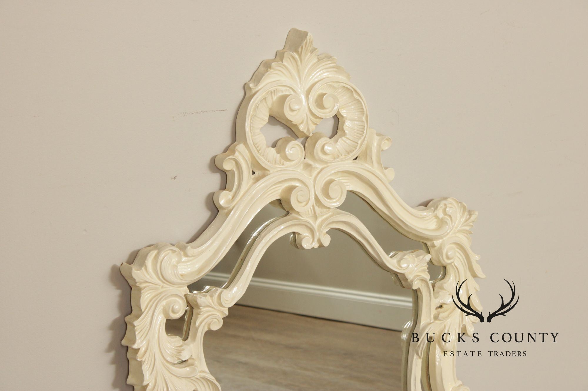 Rococo Style Cream Painted Wall Mirror