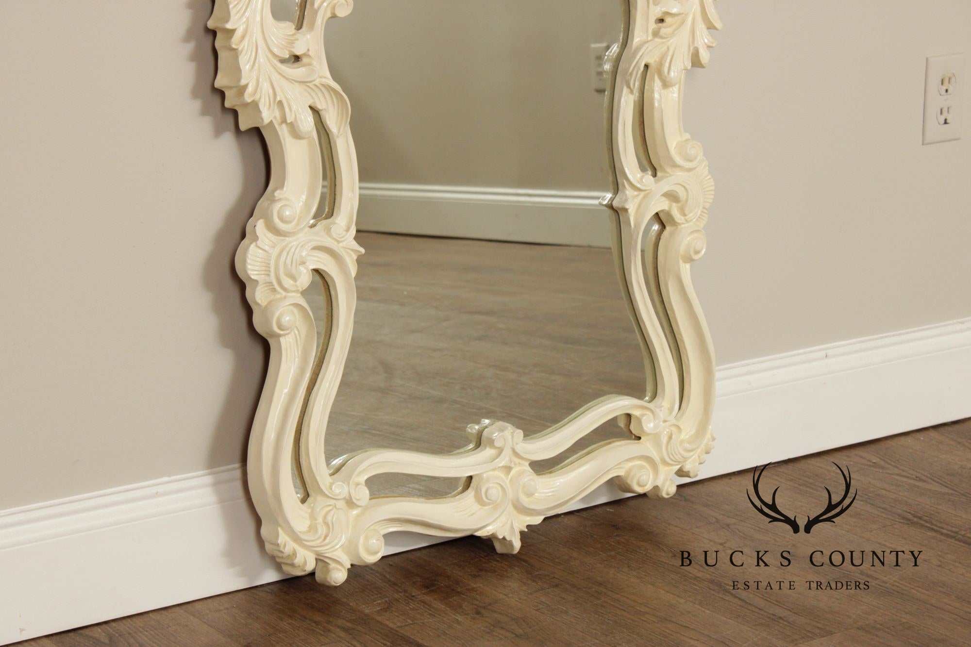 Rococo Style Cream Painted Wall Mirror
