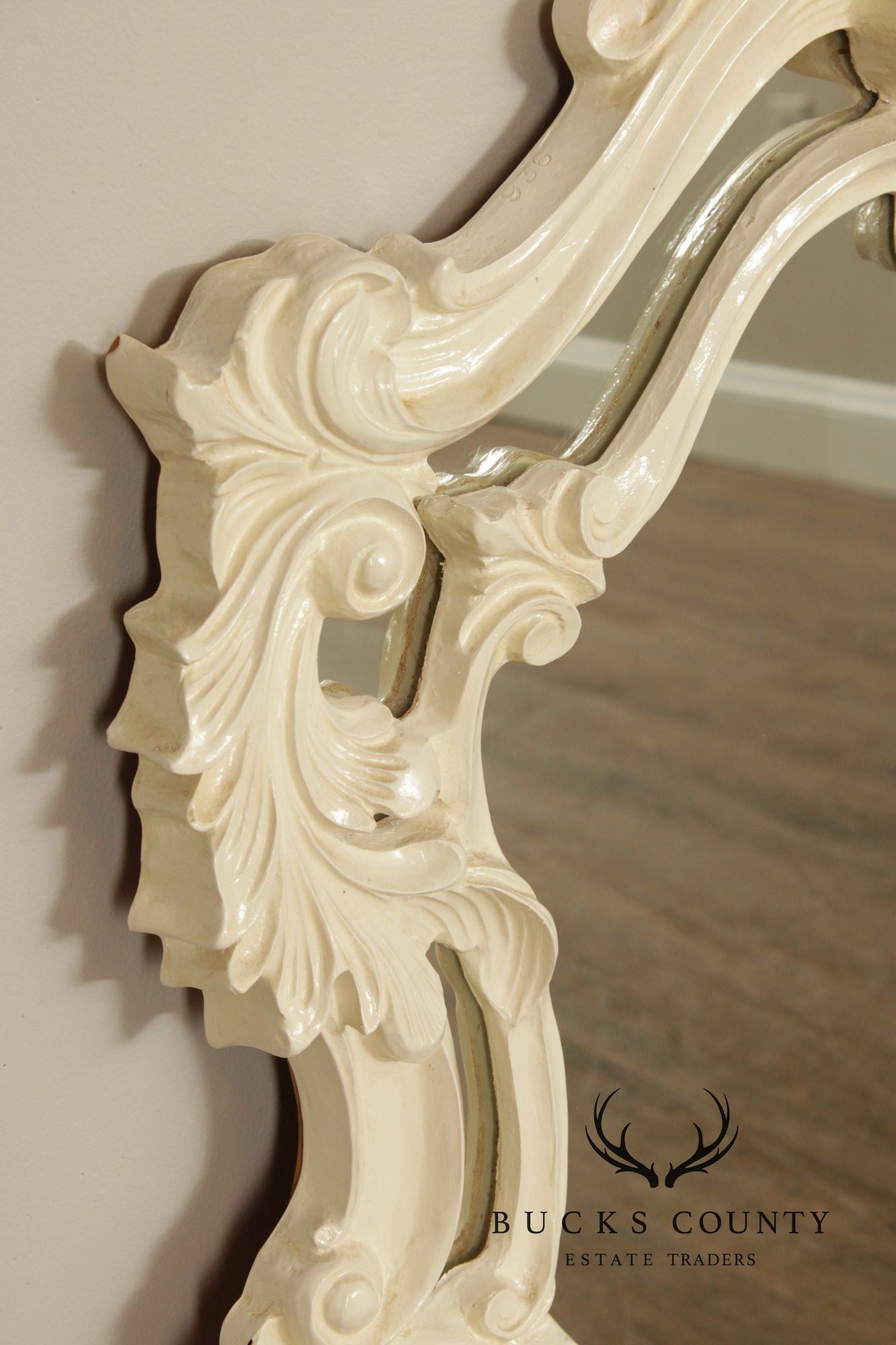 Rococo Style Cream Painted Wall Mirror