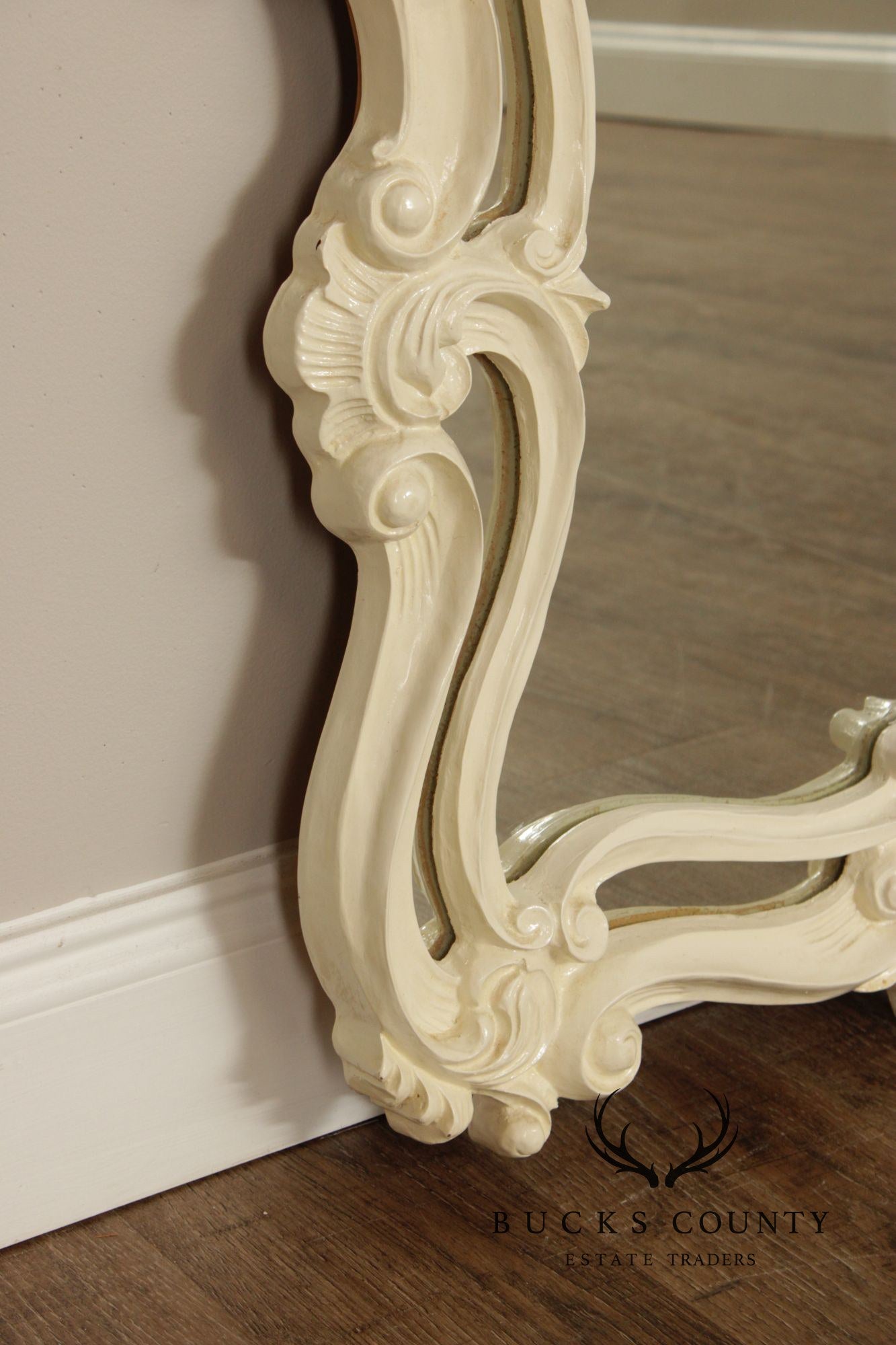 Rococo Style Cream Painted Wall Mirror