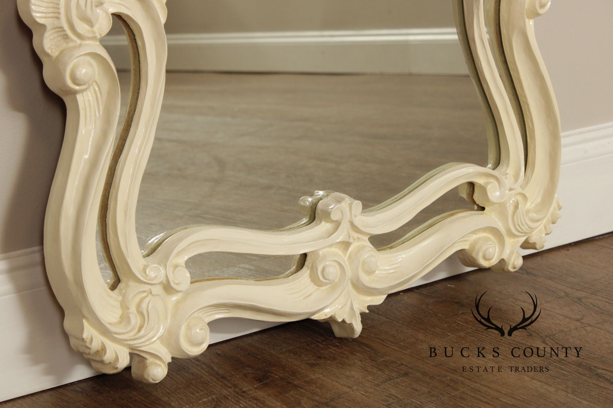 Rococo Style Cream Painted Wall Mirror