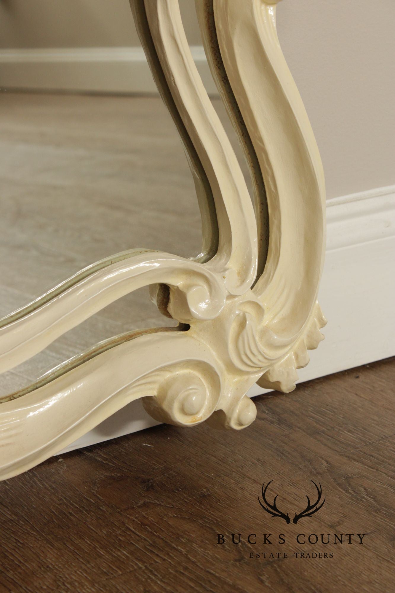 Rococo Style Cream Painted Wall Mirror