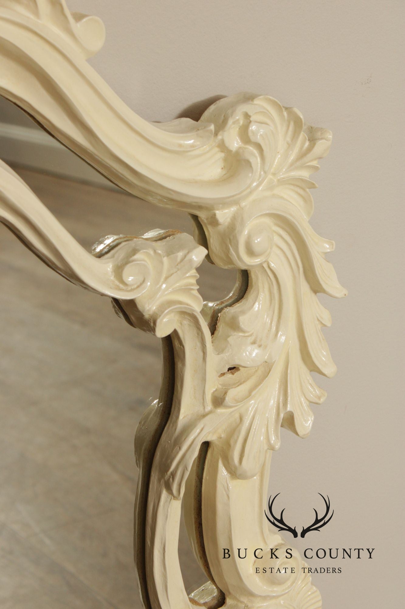 Rococo Style Cream Painted Wall Mirror