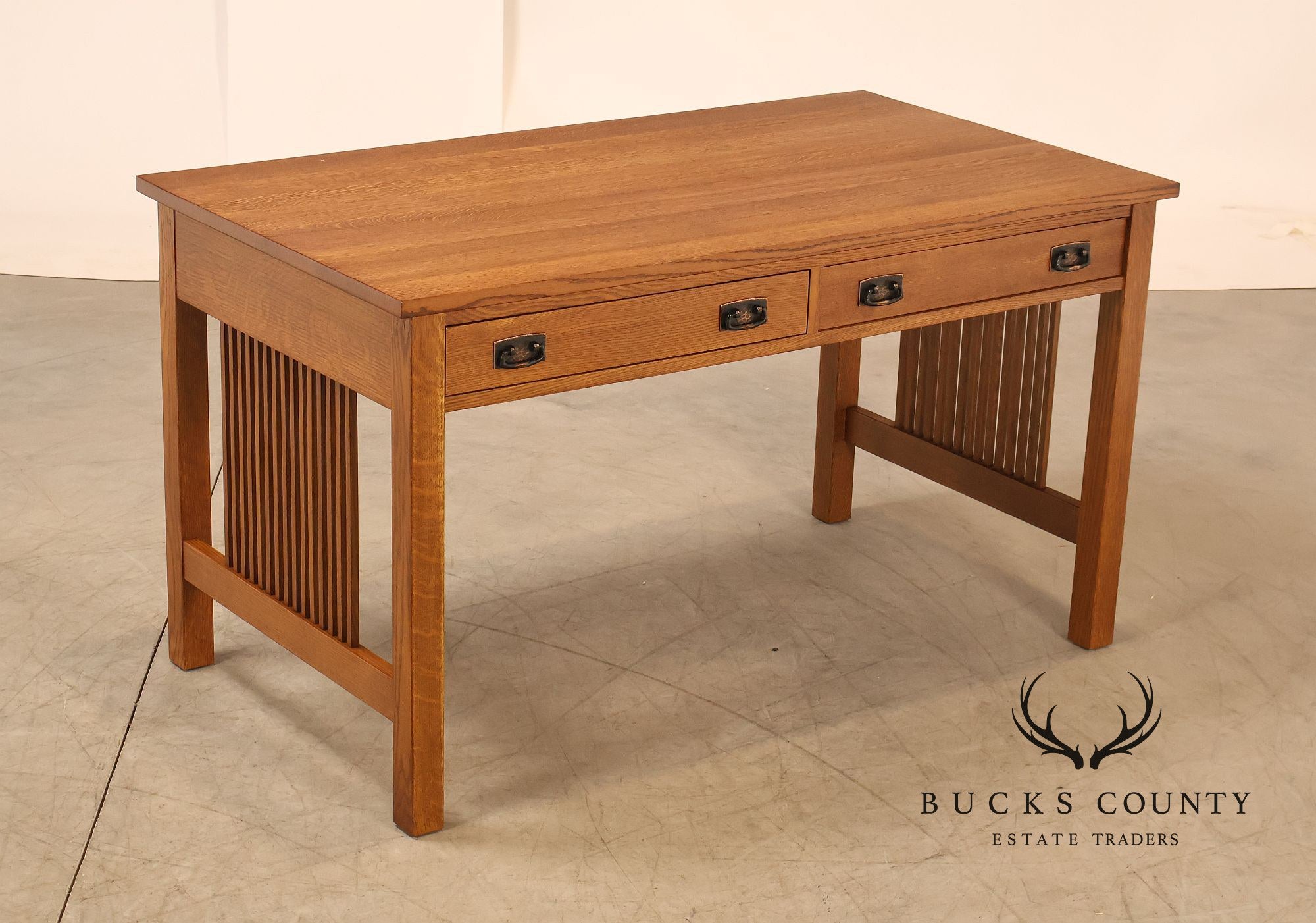 Stickley Mission Collection Oak Spindle Writing Desk
