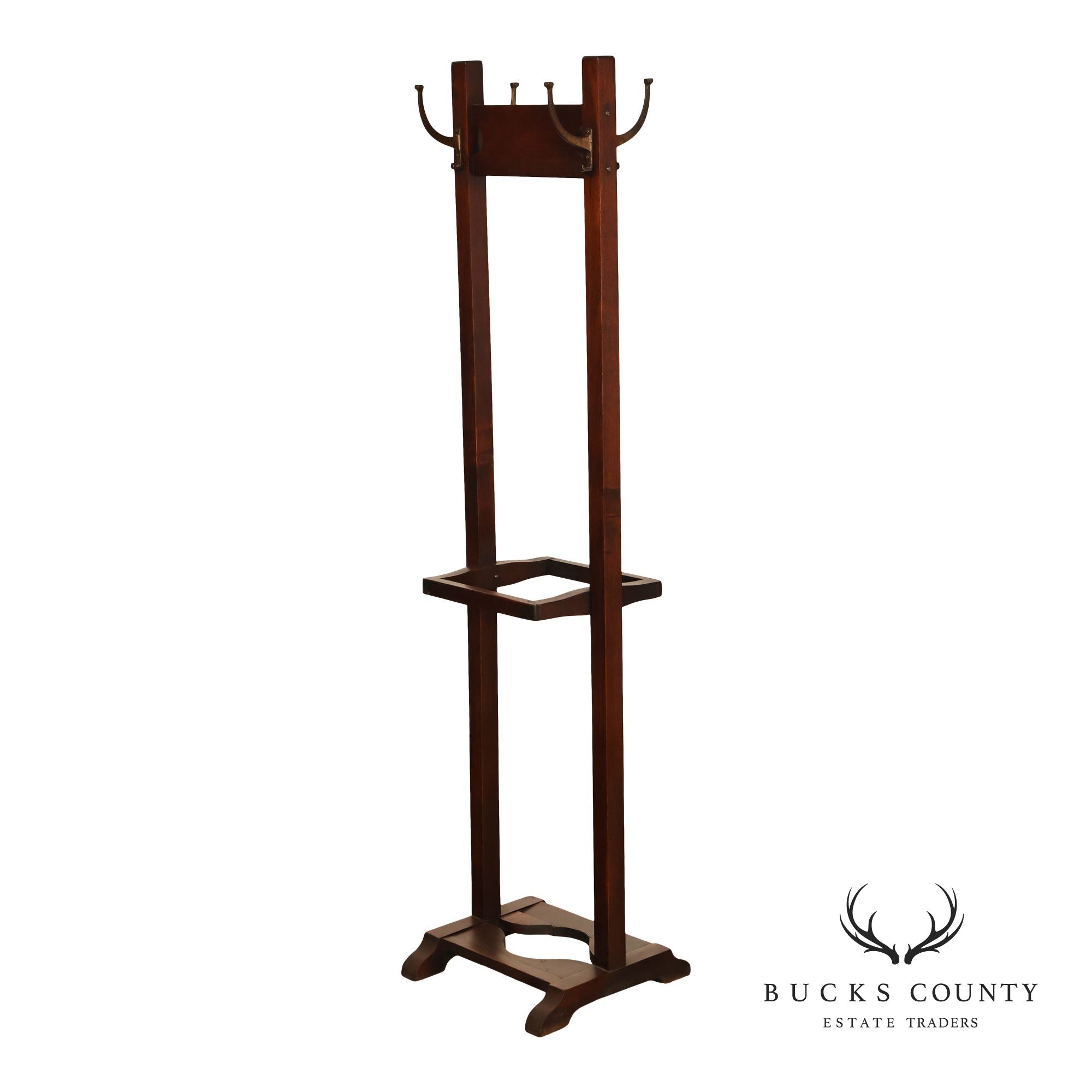 Antique Mission Style Double Sided Coat Rack