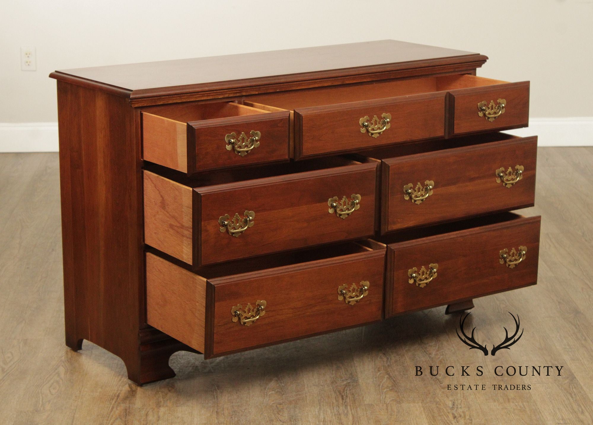 Vintage Chippendale Style Cherry Dresser
