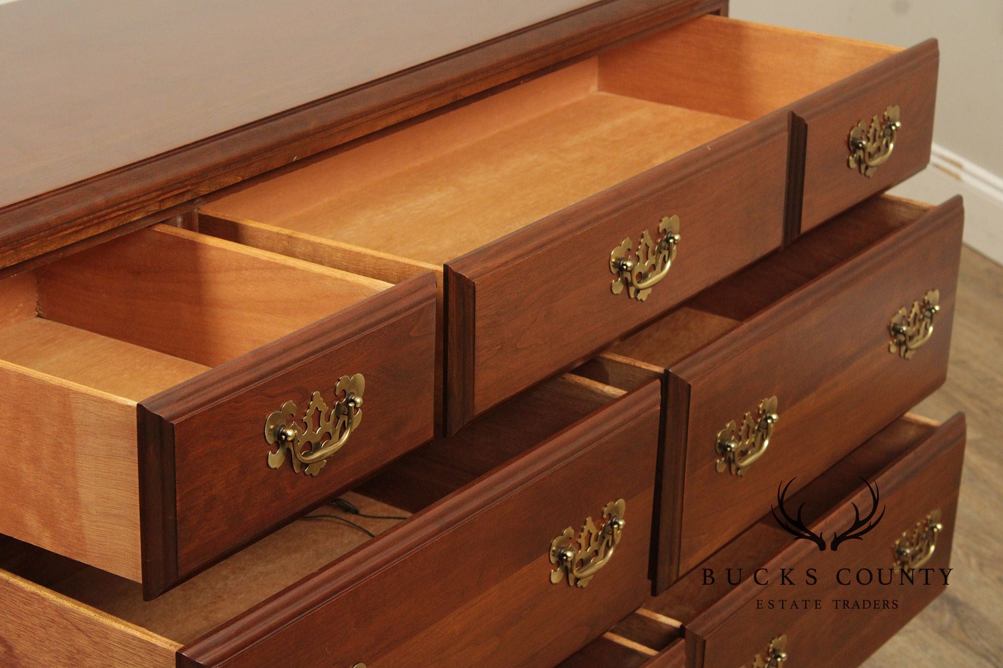 Vintage Chippendale Style Cherry Dresser