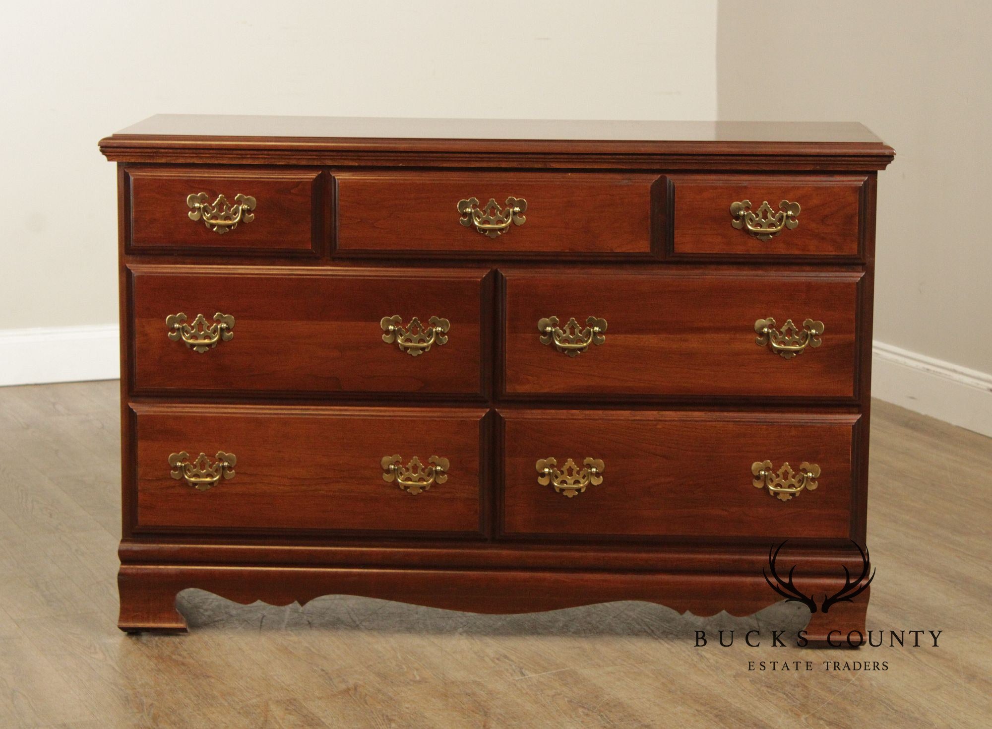 Vintage Chippendale Style Cherry Dresser