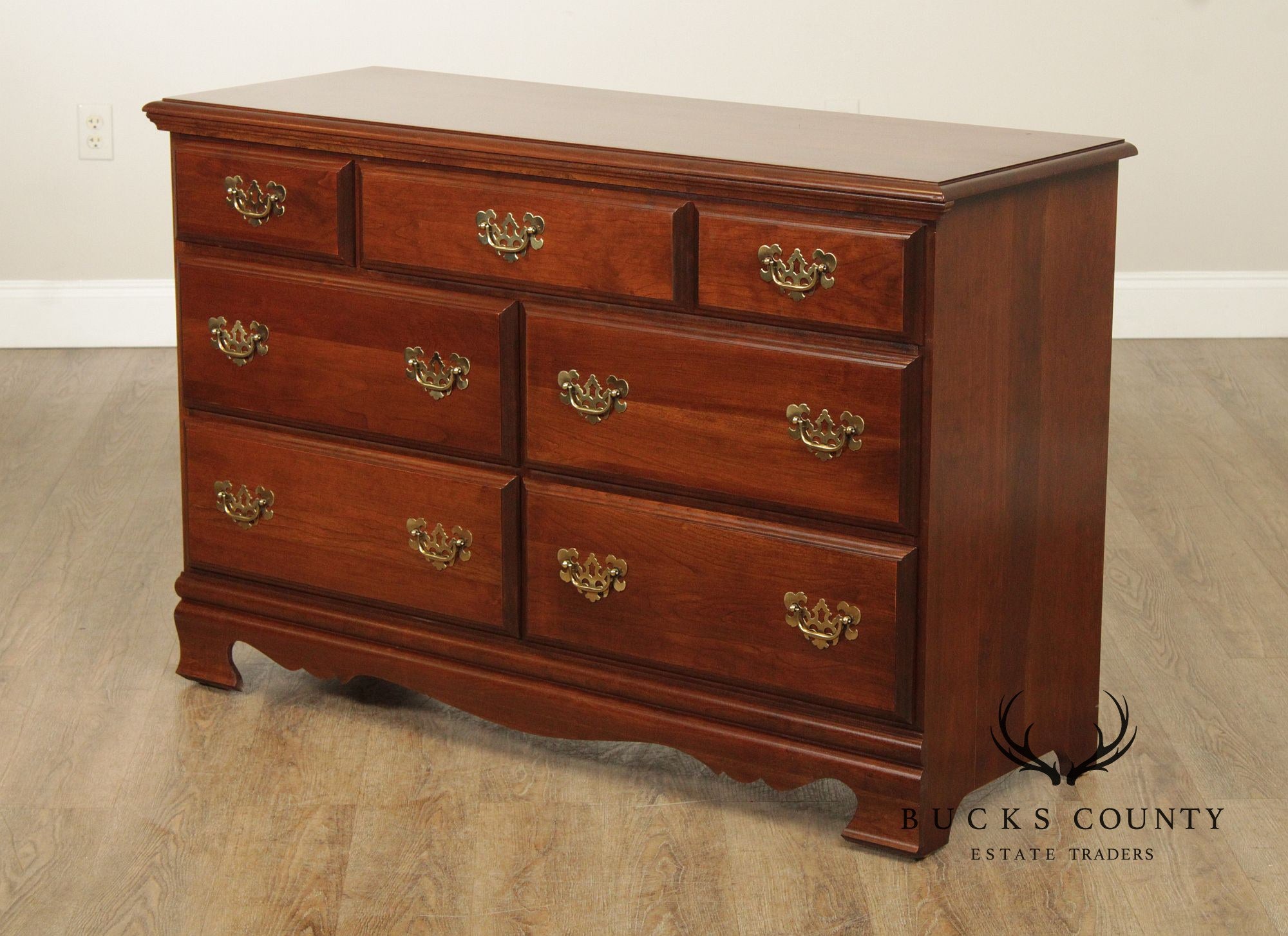 Vintage Chippendale Style Cherry Dresser