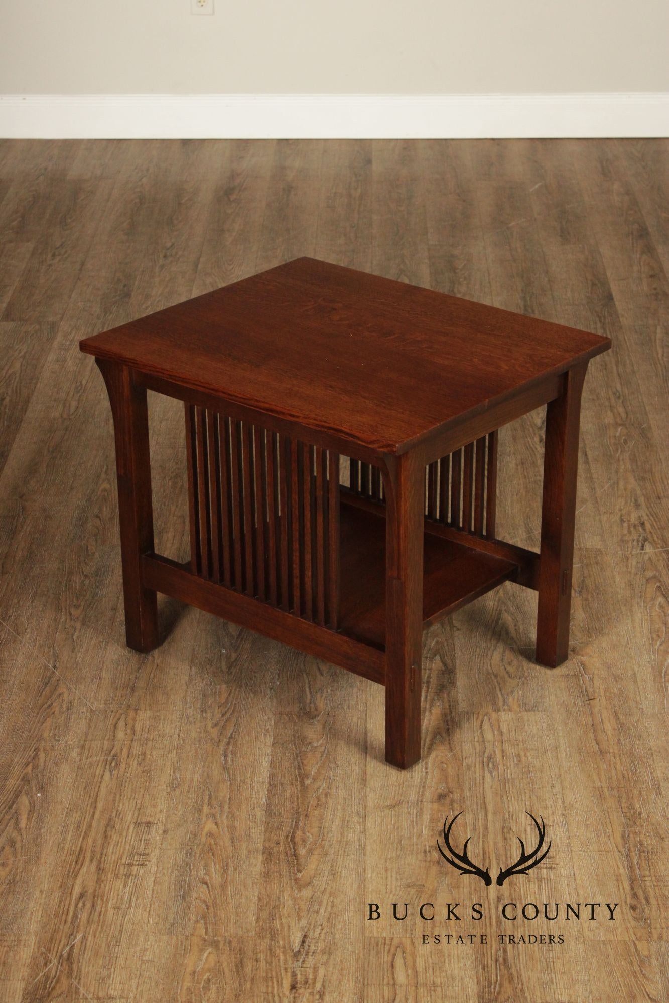 Stickley Mission Collection Oak Spindle Lamp Table
