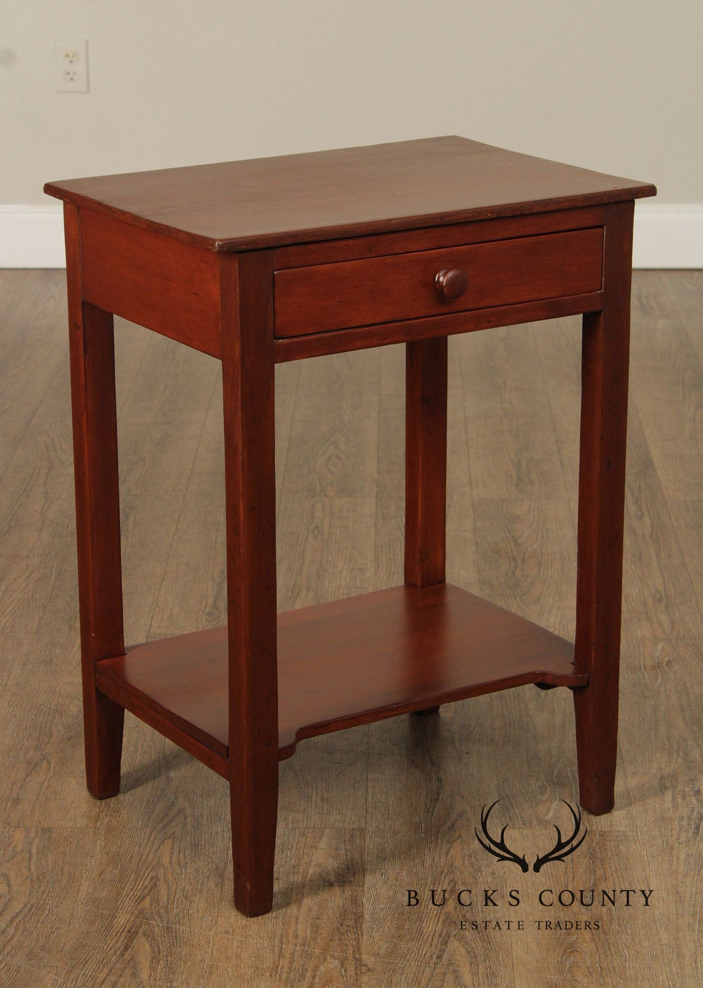 Antique American Poplar One-Drawer Side Table Nightstand