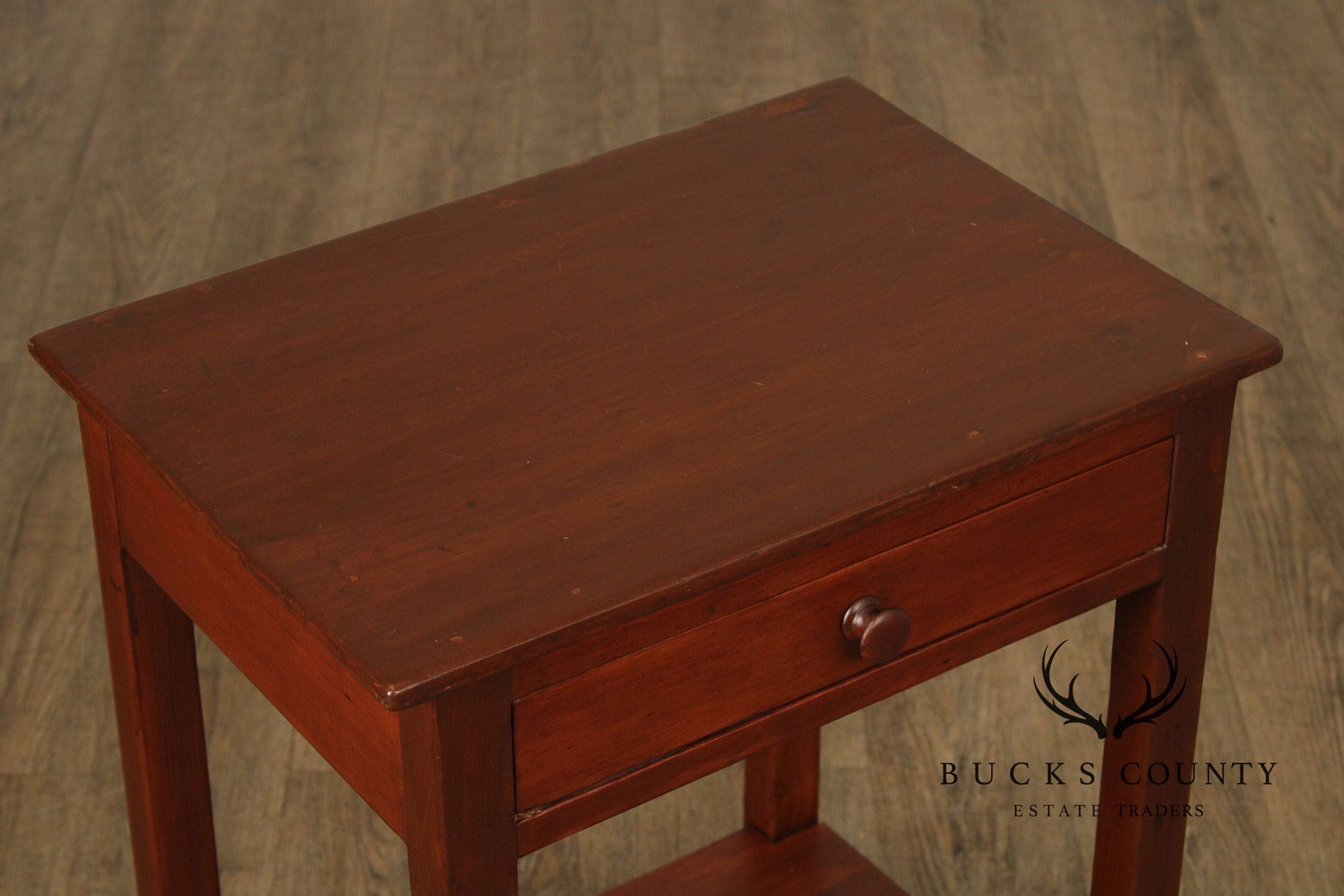 Antique American Poplar One-Drawer Side Table Nightstand
