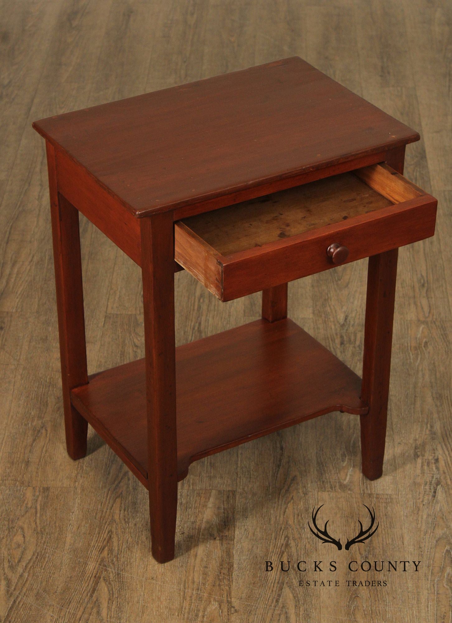 Antique American Poplar One-Drawer Side Table Nightstand