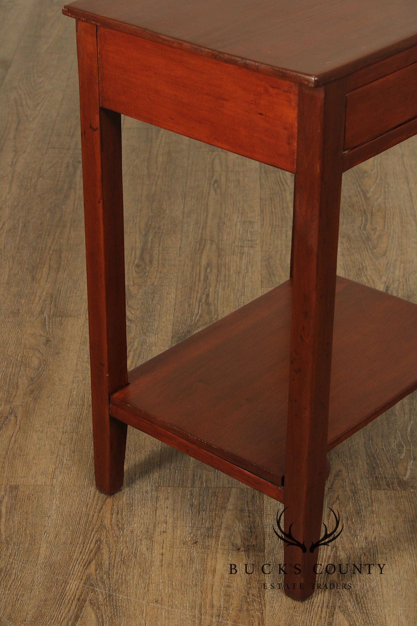 Antique American Poplar One-Drawer Side Table Nightstand
