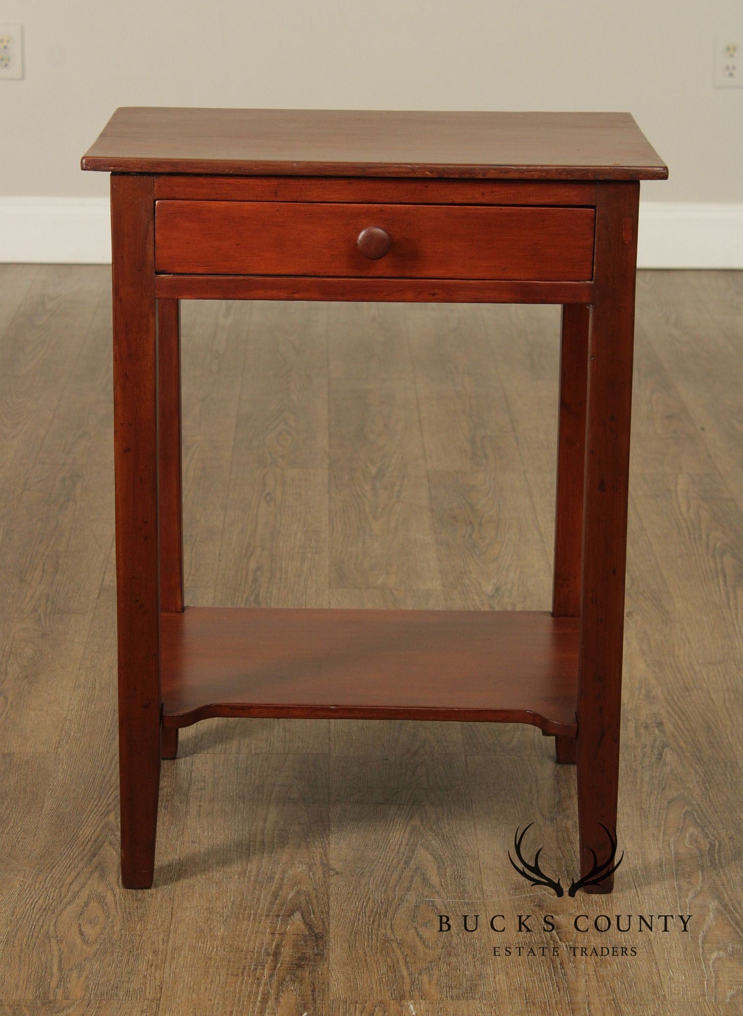 Antique American Poplar One-Drawer Side Table Nightstand