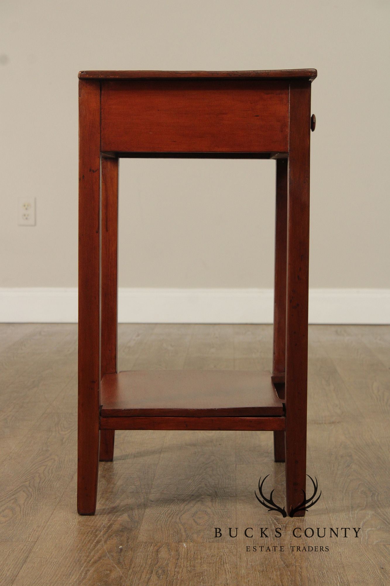 Antique American Poplar One-Drawer Side Table Nightstand