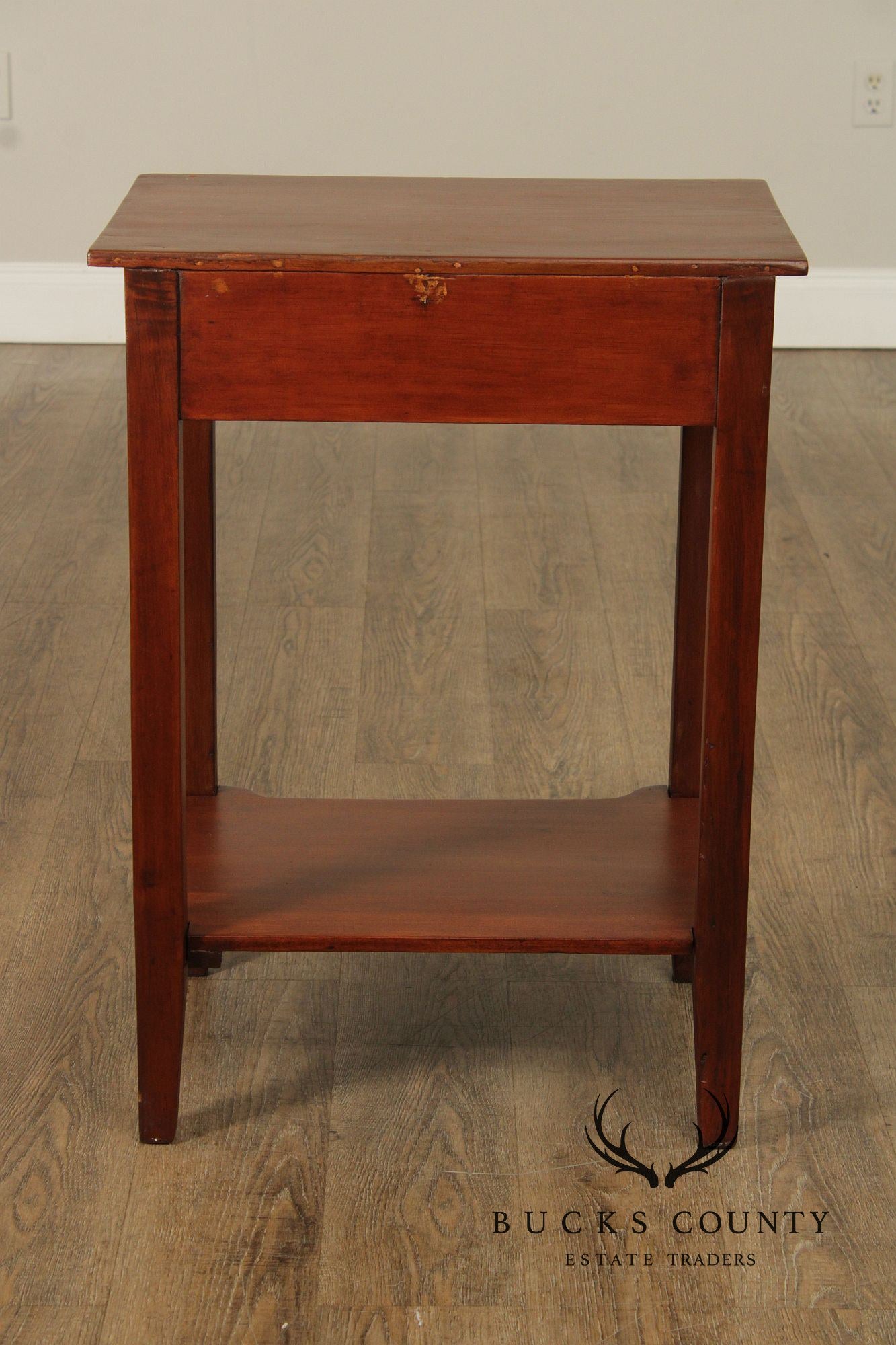 Antique American Poplar One-Drawer Side Table Nightstand