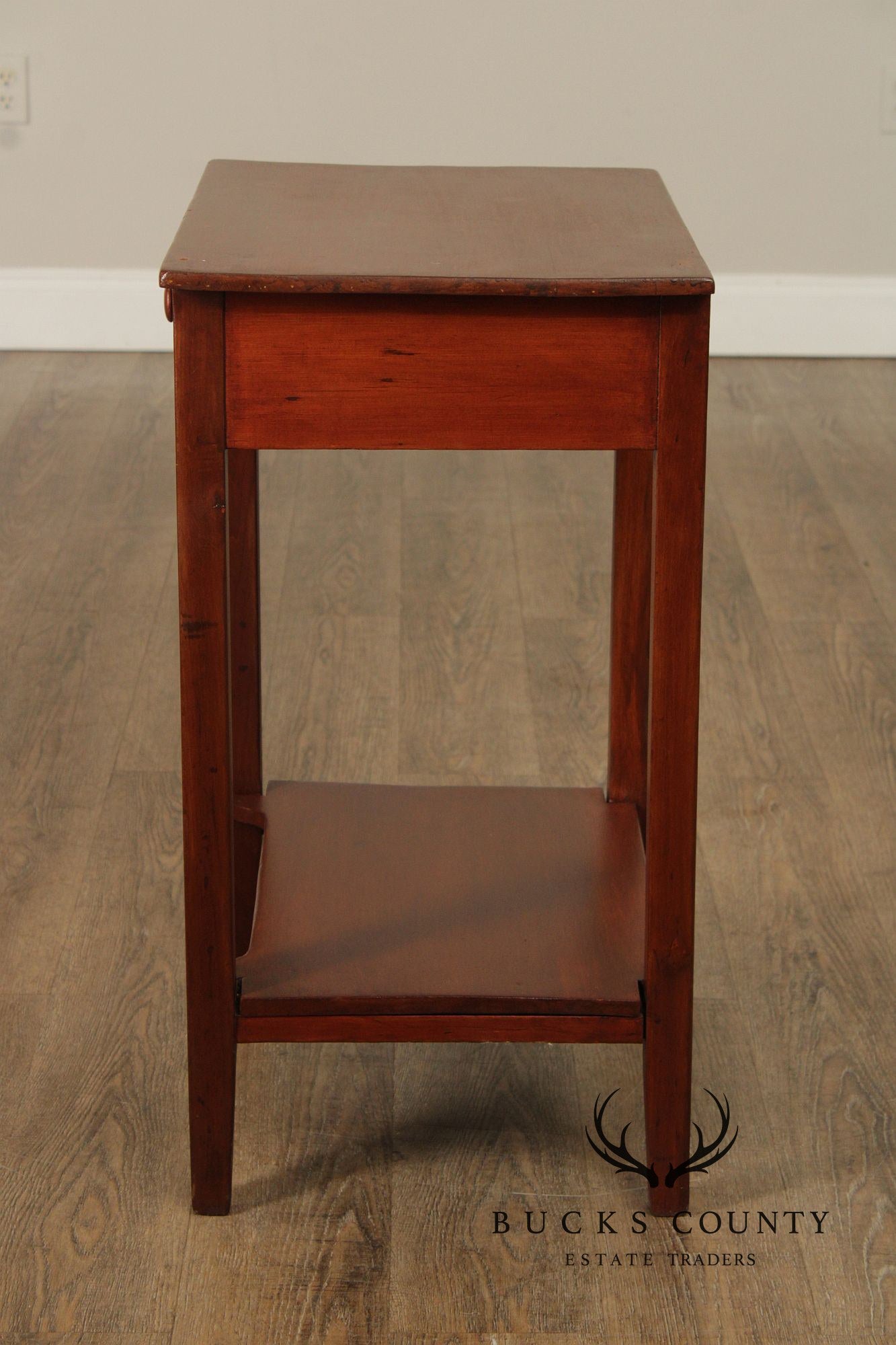 Antique American Poplar One-Drawer Side Table Nightstand