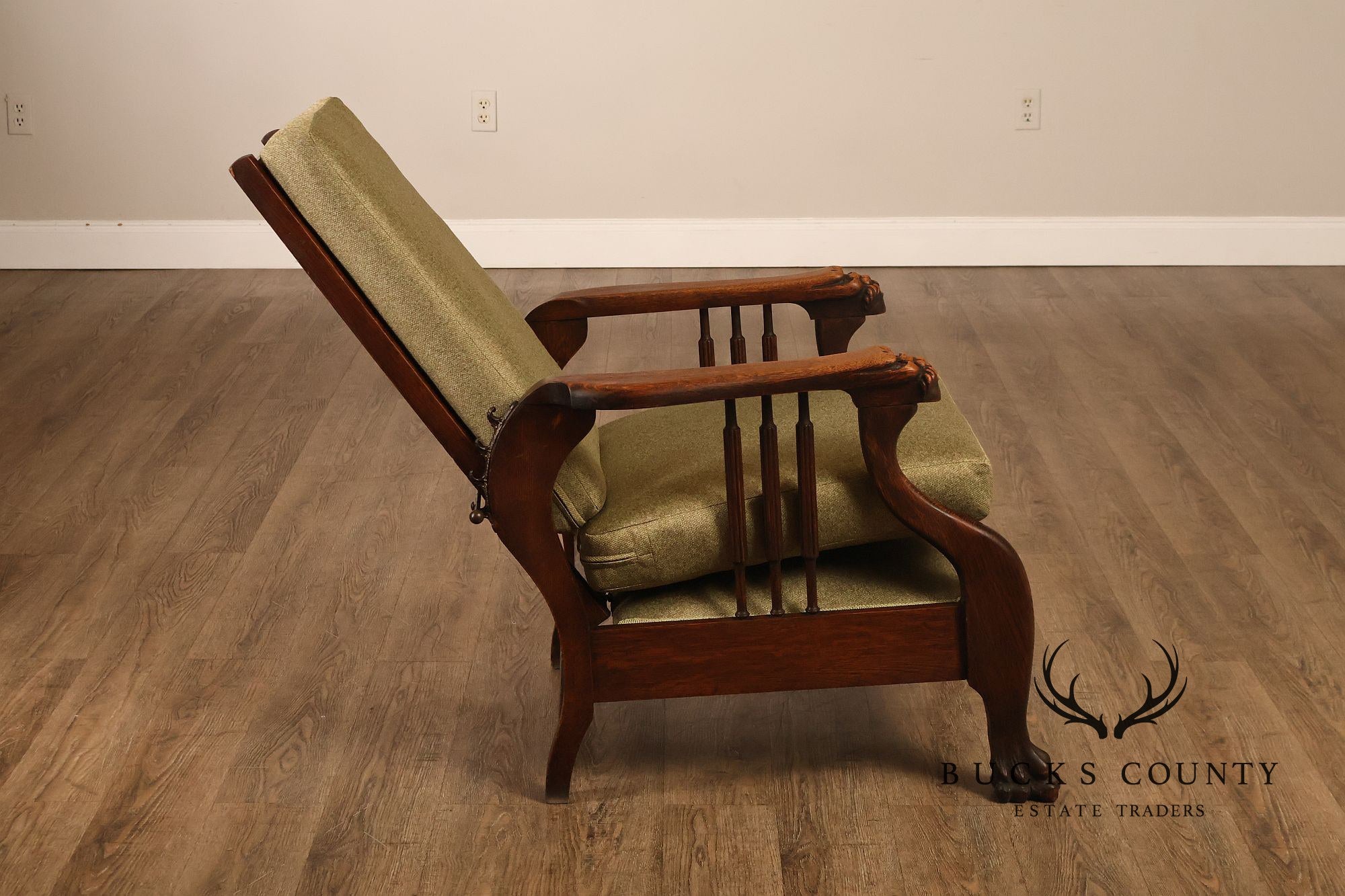 Antique Victorian Oak Morris Reclining Chair