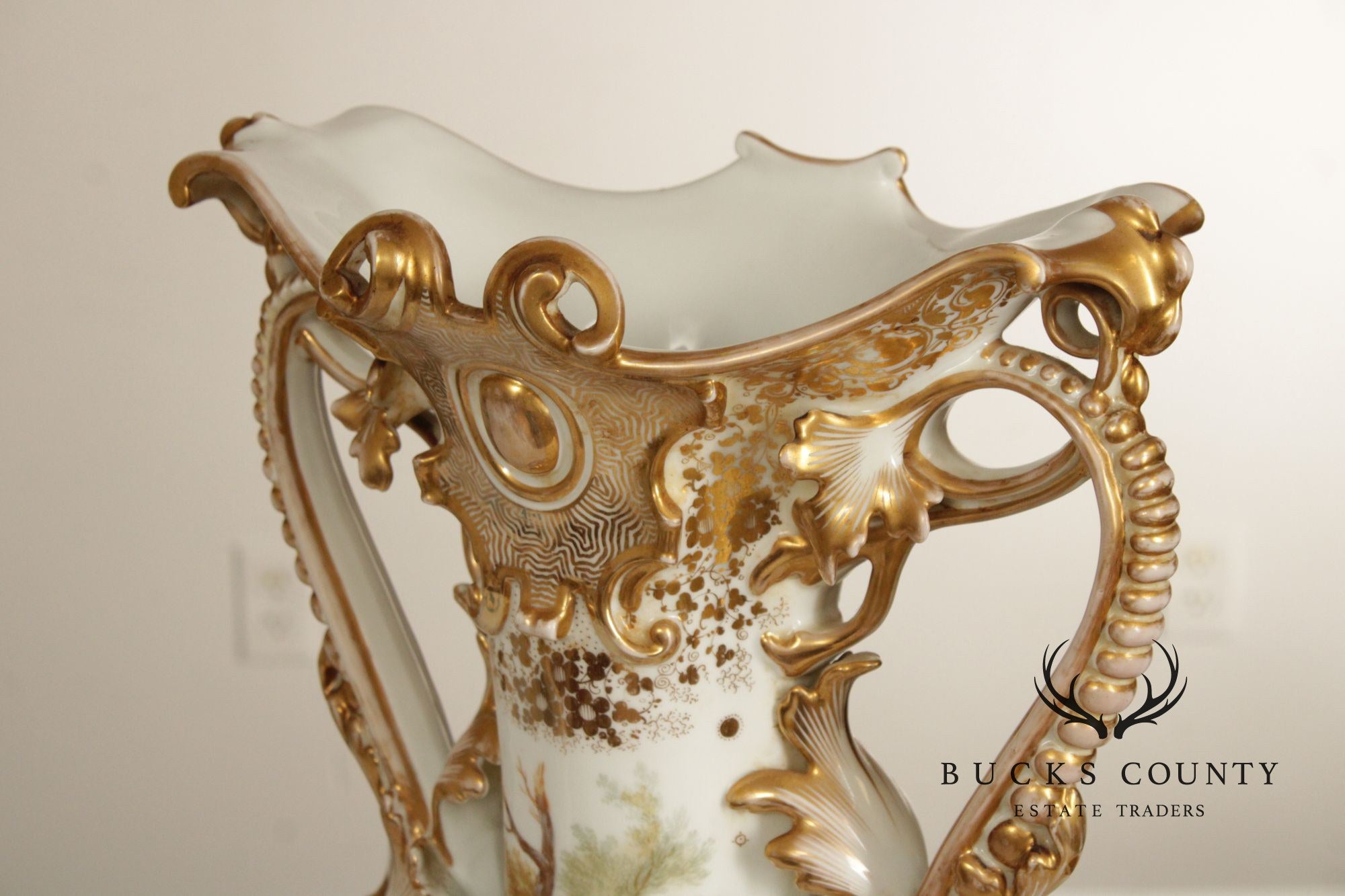 Antique Tall Old Paris Porcelain Vase