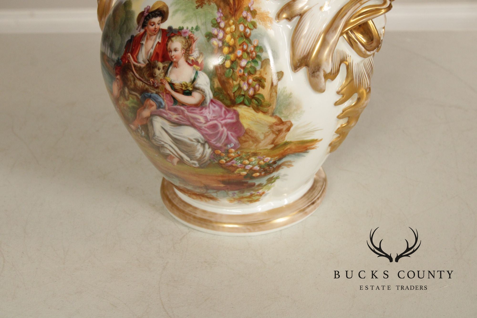 Antique Tall Old Paris Porcelain Vase